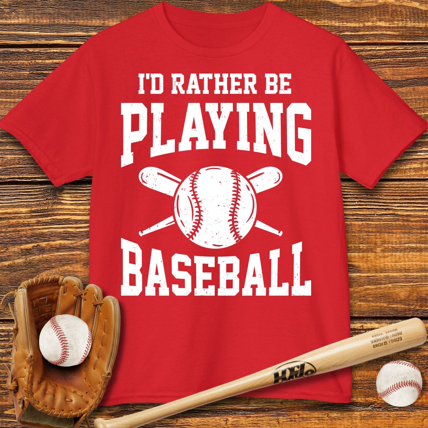 Rather Be Playing Baseball Kids T-shirt - HomeRun PrintsKids clothes