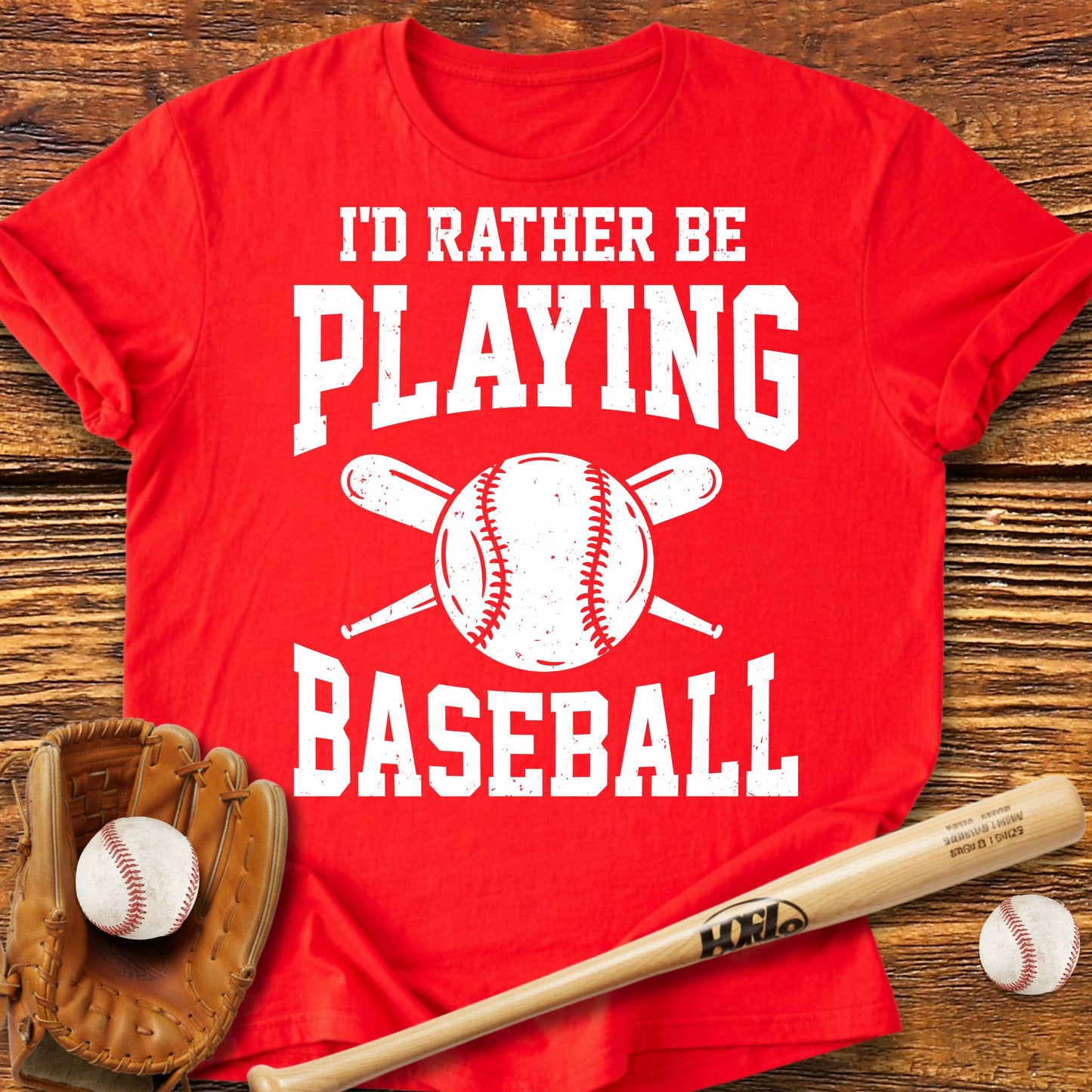 Rather Be Playing Baseball T-Shirt - HomeRun PrintsT-Shirt
