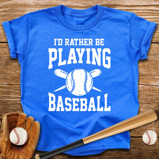 Rather Be Playing Baseball Youth Tee - HomeRun PrintsKids clothes