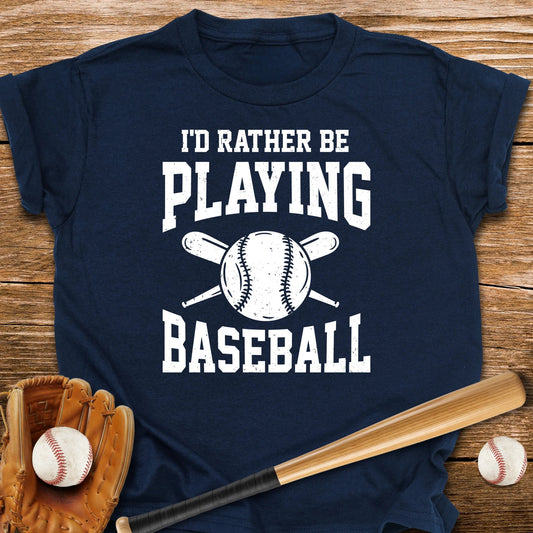 Rather Be Playing Baseball Youth Tee - HomeRun PrintsKids clothes