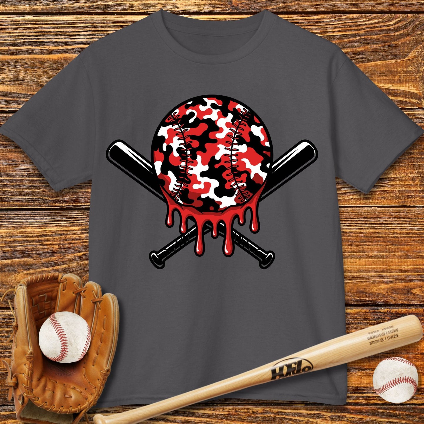 Red Camo Drip Kids T-Shirt - HomeRun PrintsKids clothes