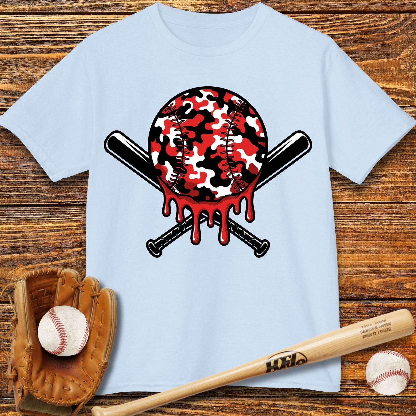 Red Camo Drip Kids T-Shirt - HomeRun PrintsKids clothes