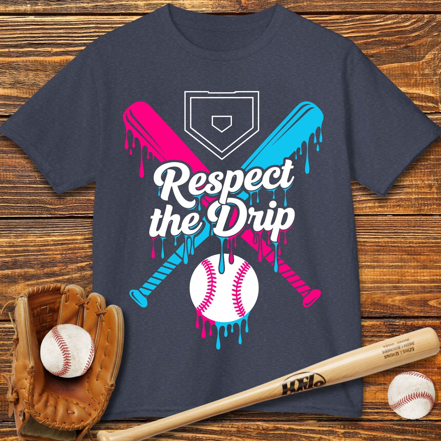 Respect The Drip Baseball Kids T-Shirt - HomeRun PrintsKids clothes