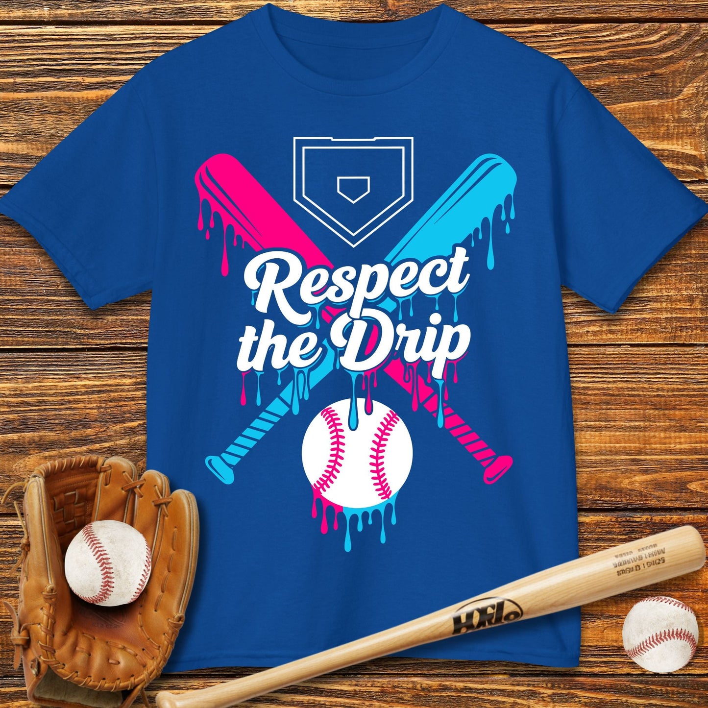 Respect The Drip Baseball Kids T-Shirt - HomeRun PrintsKids clothes