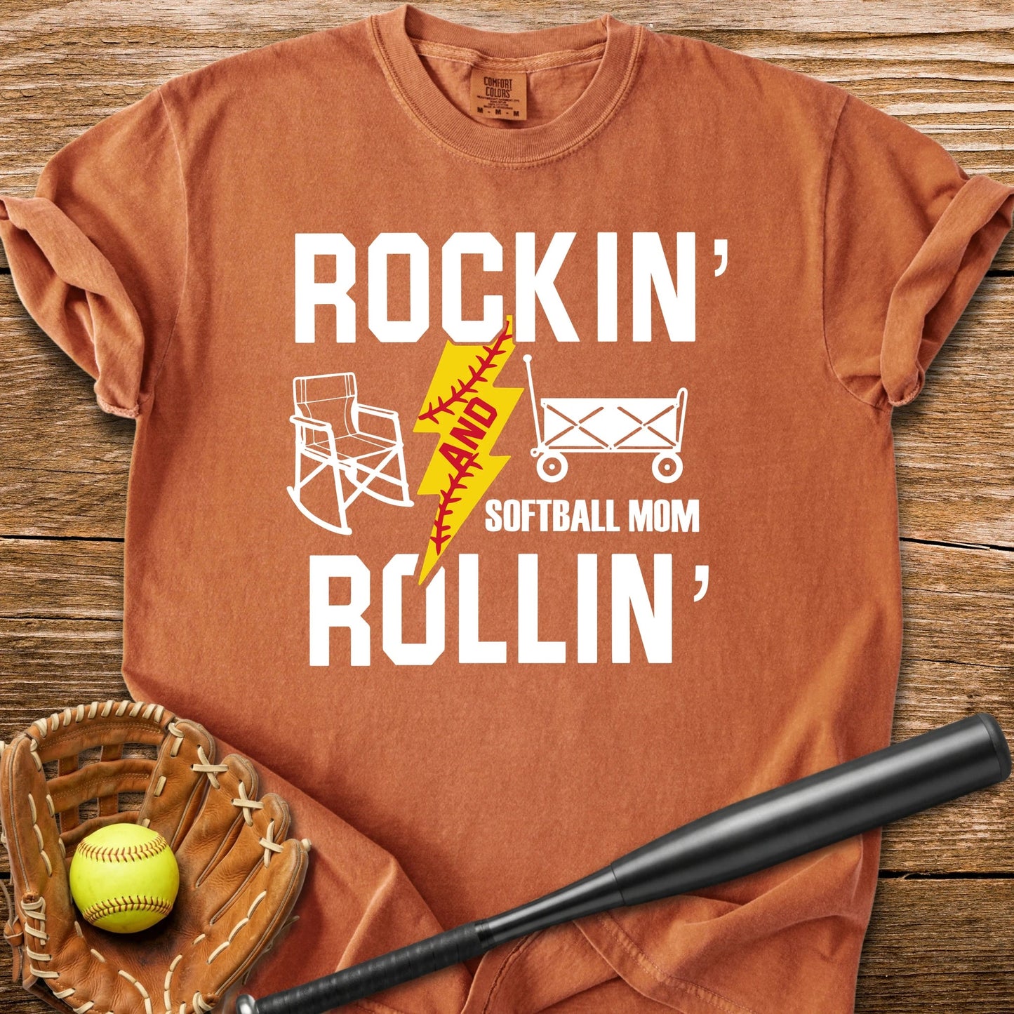 Rockin' And Rollin' Softball - HomeRun PrintsComfort Colors