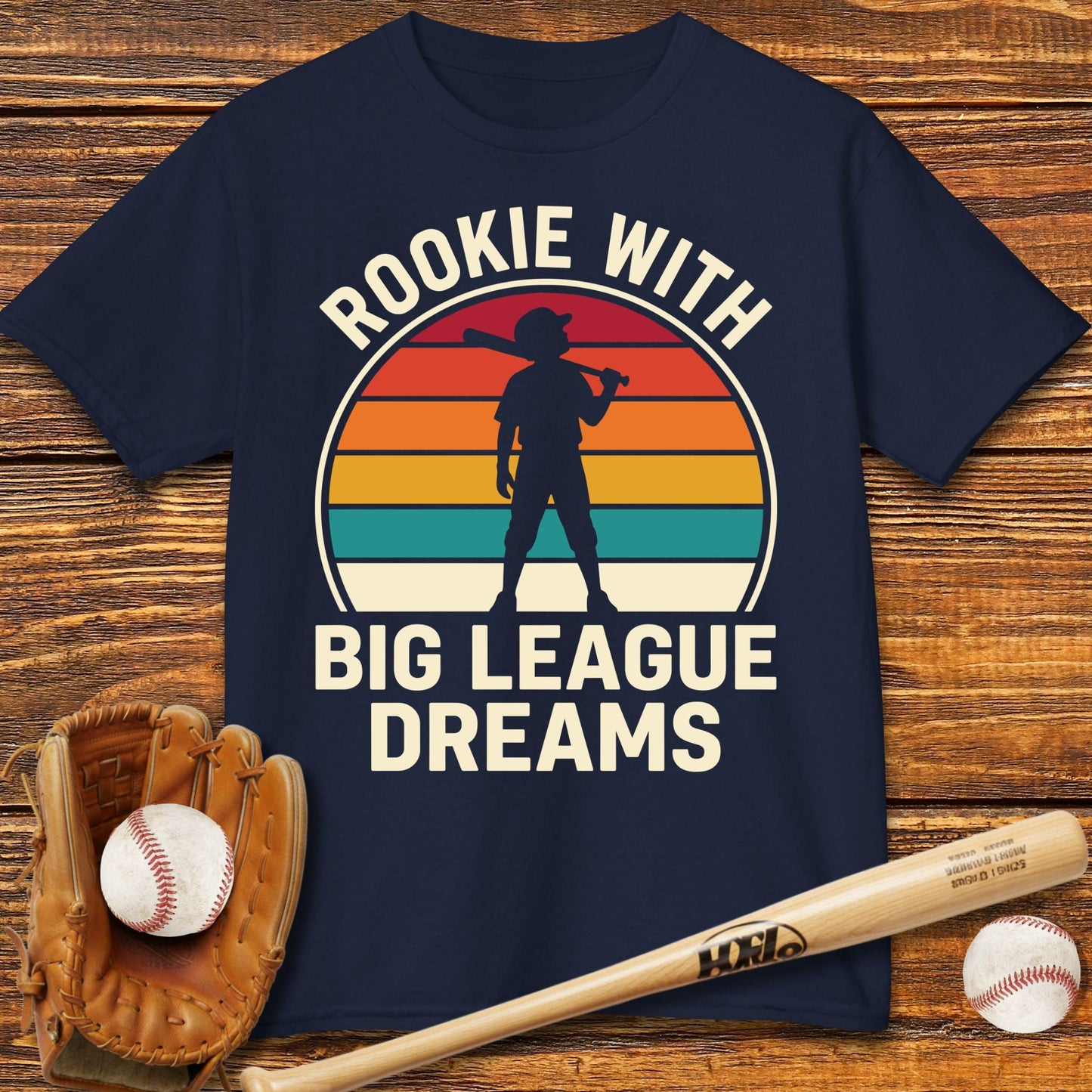Rookie With Big League Dreams Kids T-shirt - HomeRun PrintsKids clothes