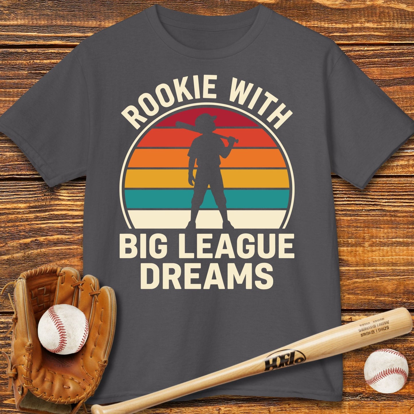 Rookie With Big League Dreams Kids T-shirt - HomeRun PrintsKids clothes