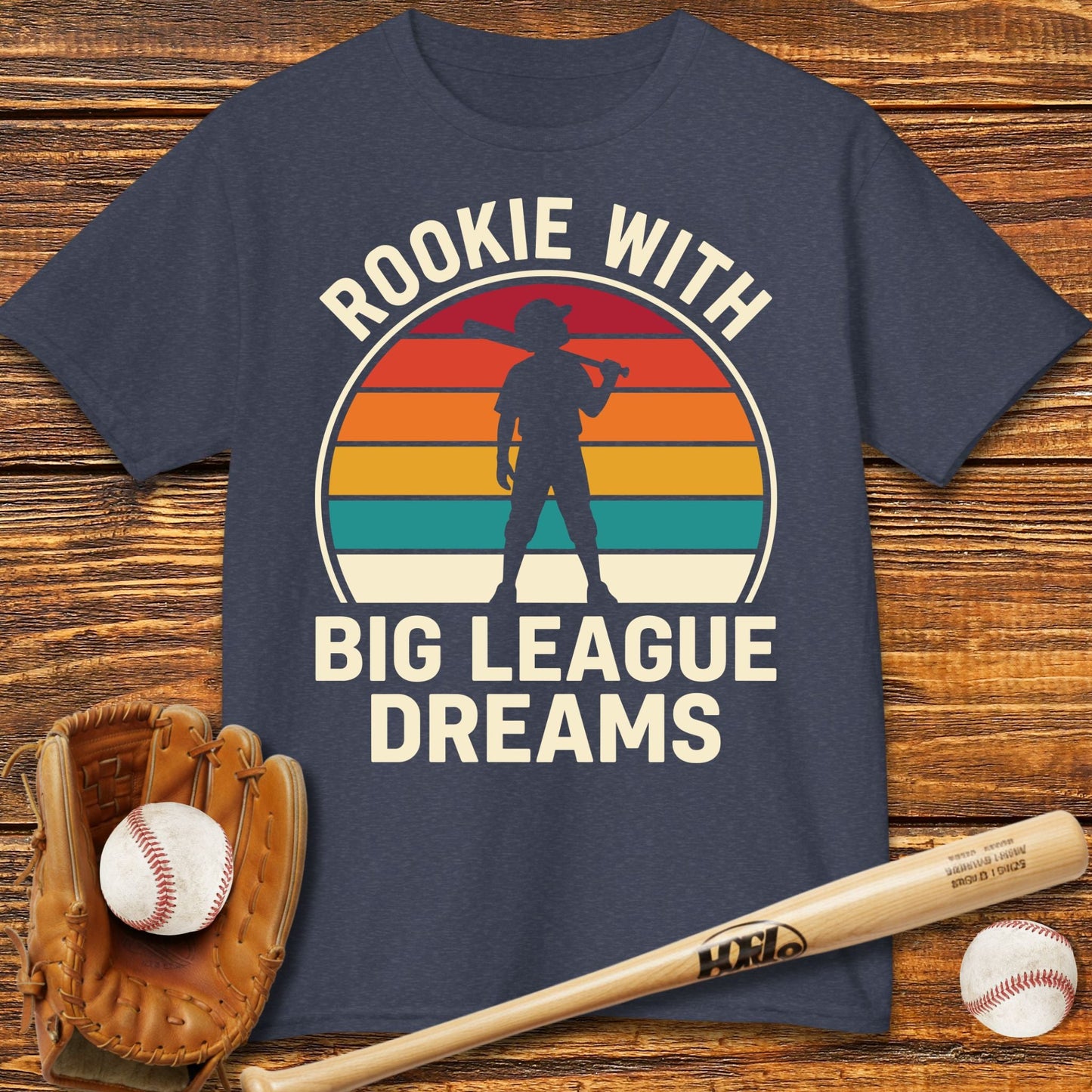 Rookie With Big League Dreams Kids T-shirt - HomeRun PrintsKids clothes