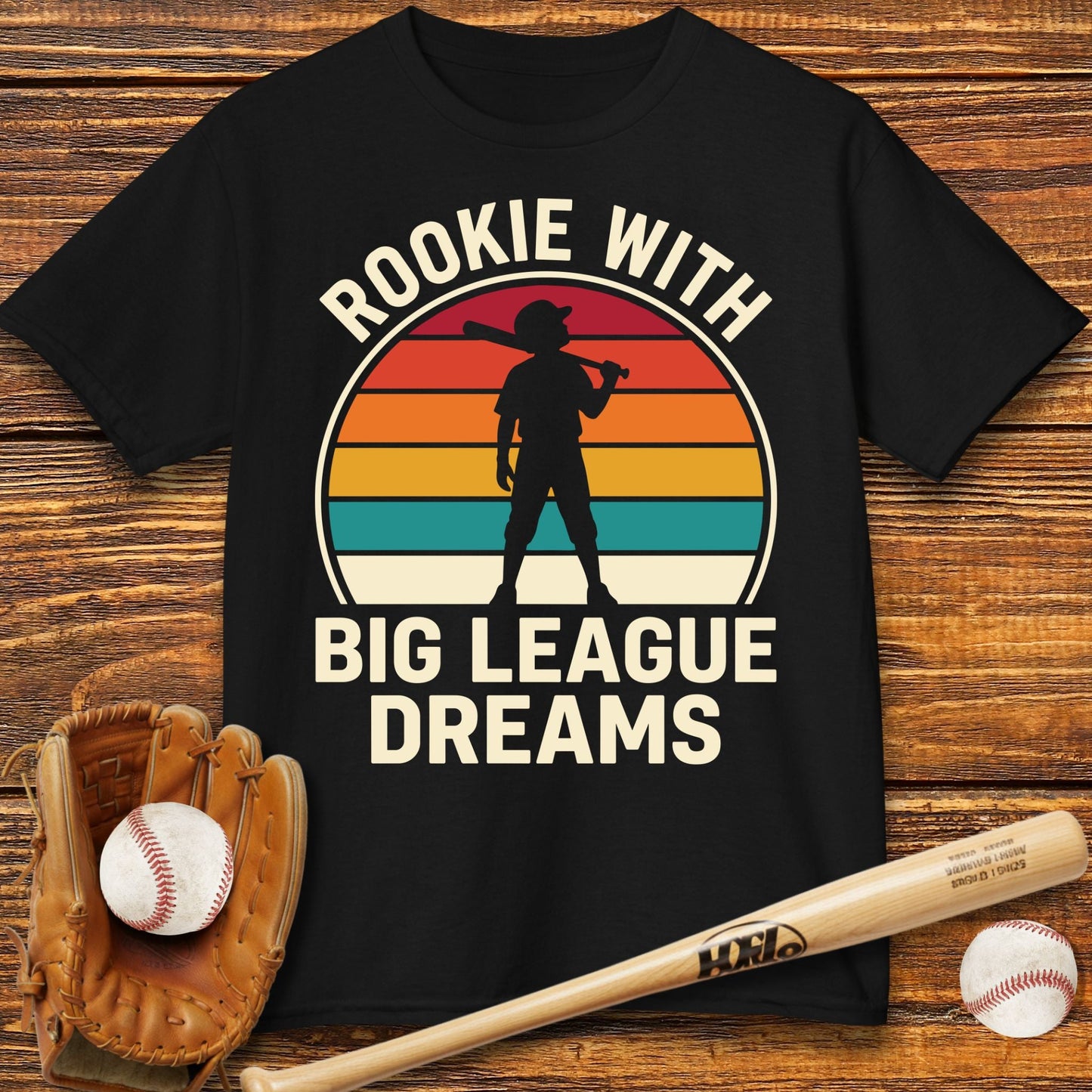 Rookie With Big League Dreams Kids T-shirt - HomeRun PrintsKids clothes