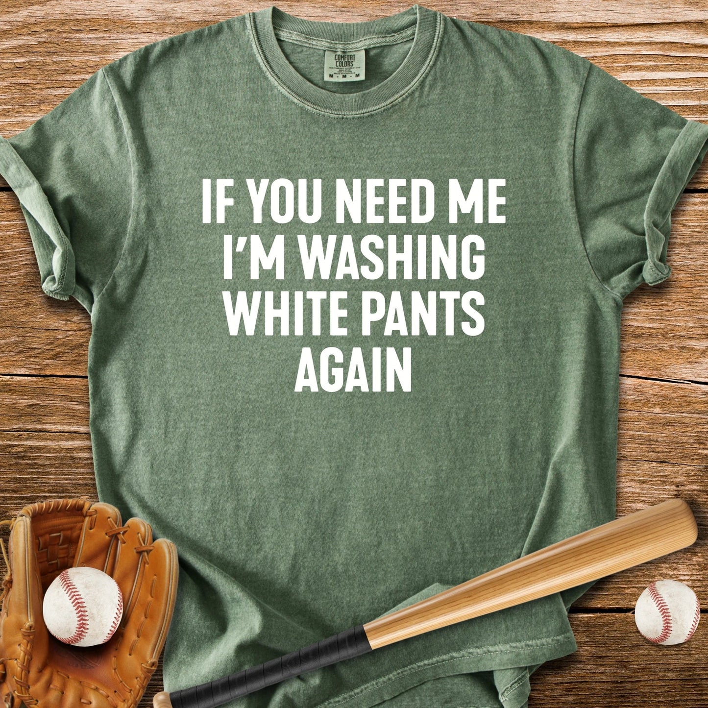 Scrubbing White Pants - HomeRun PrintsComfort Colors