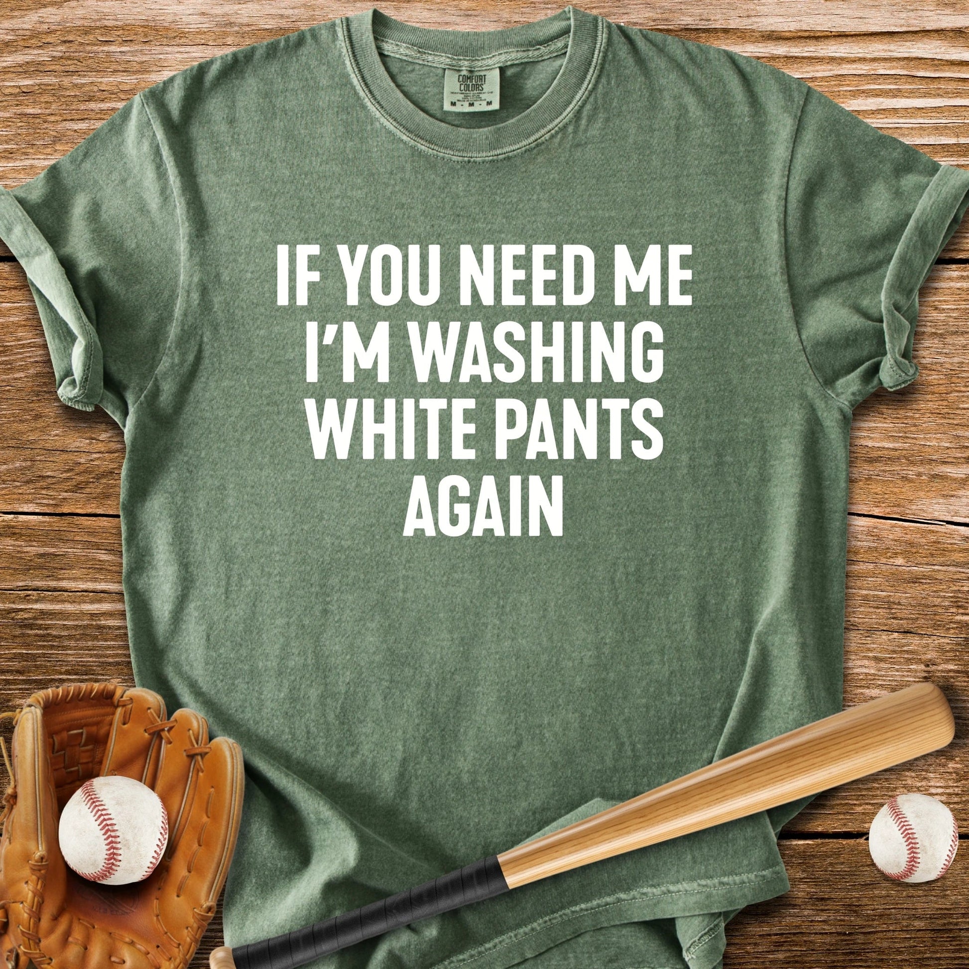 Scrubbing White Pants - HomeRun PrintsComfort Colors