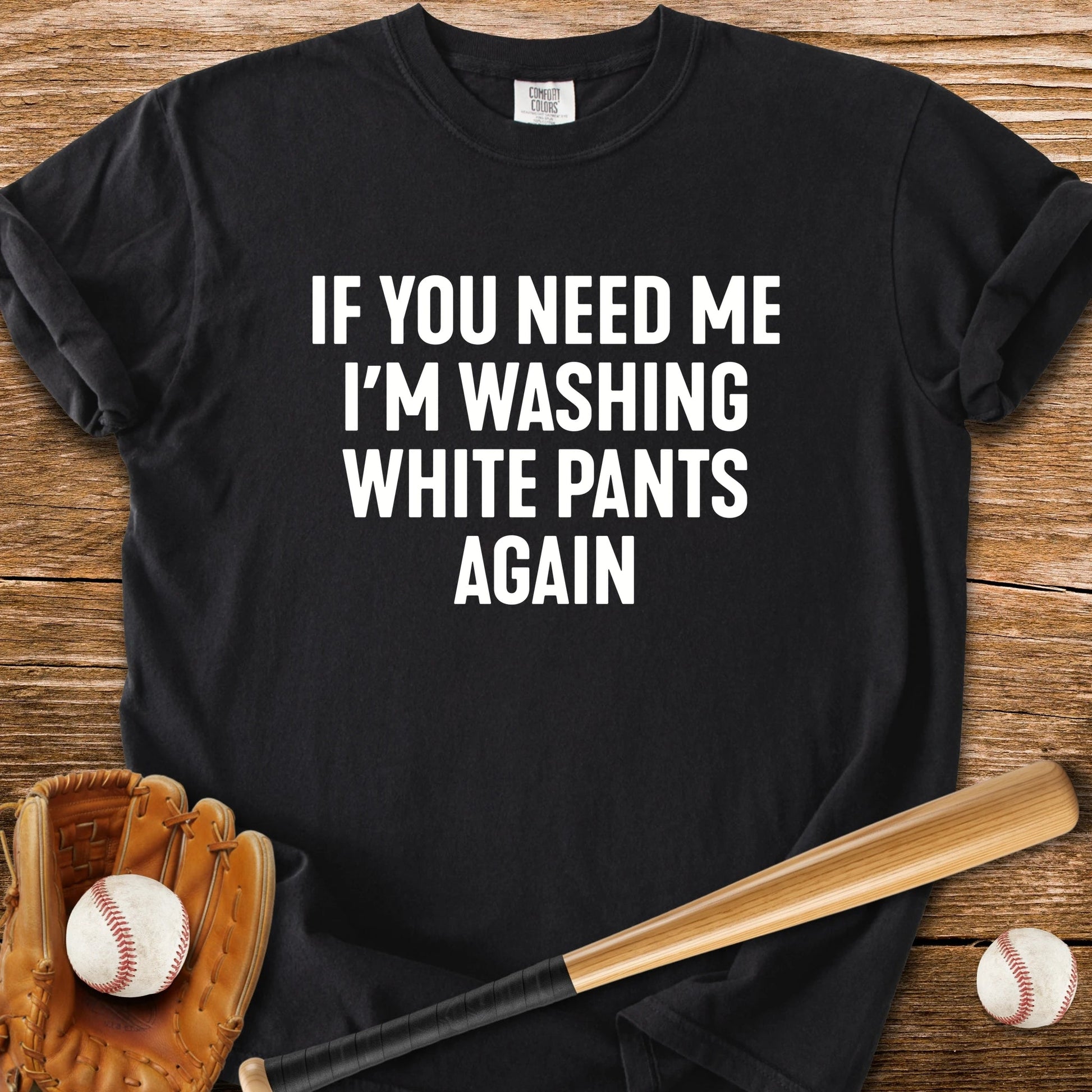 Scrubbing White Pants - HomeRun PrintsComfort Colors