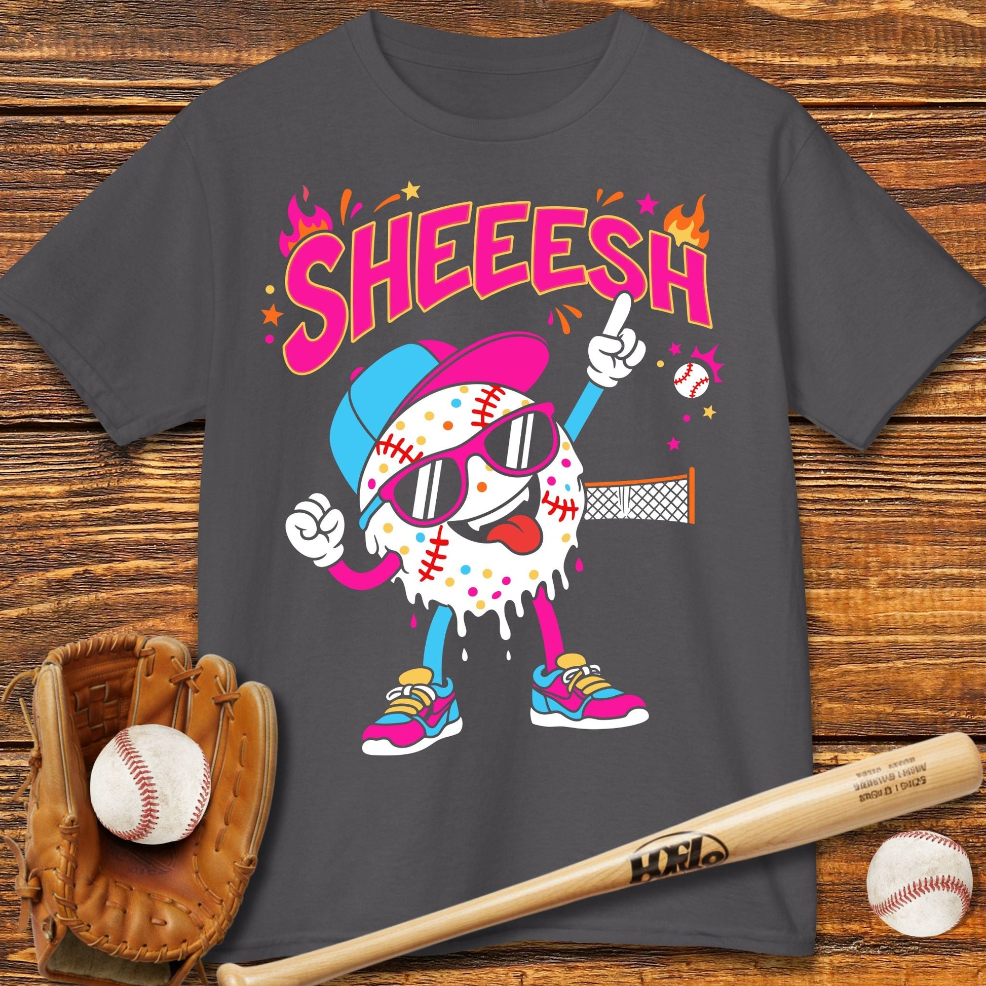 Sheeesh Baseball Drip Kids T-shirt - HomeRun PrintsKids clothes