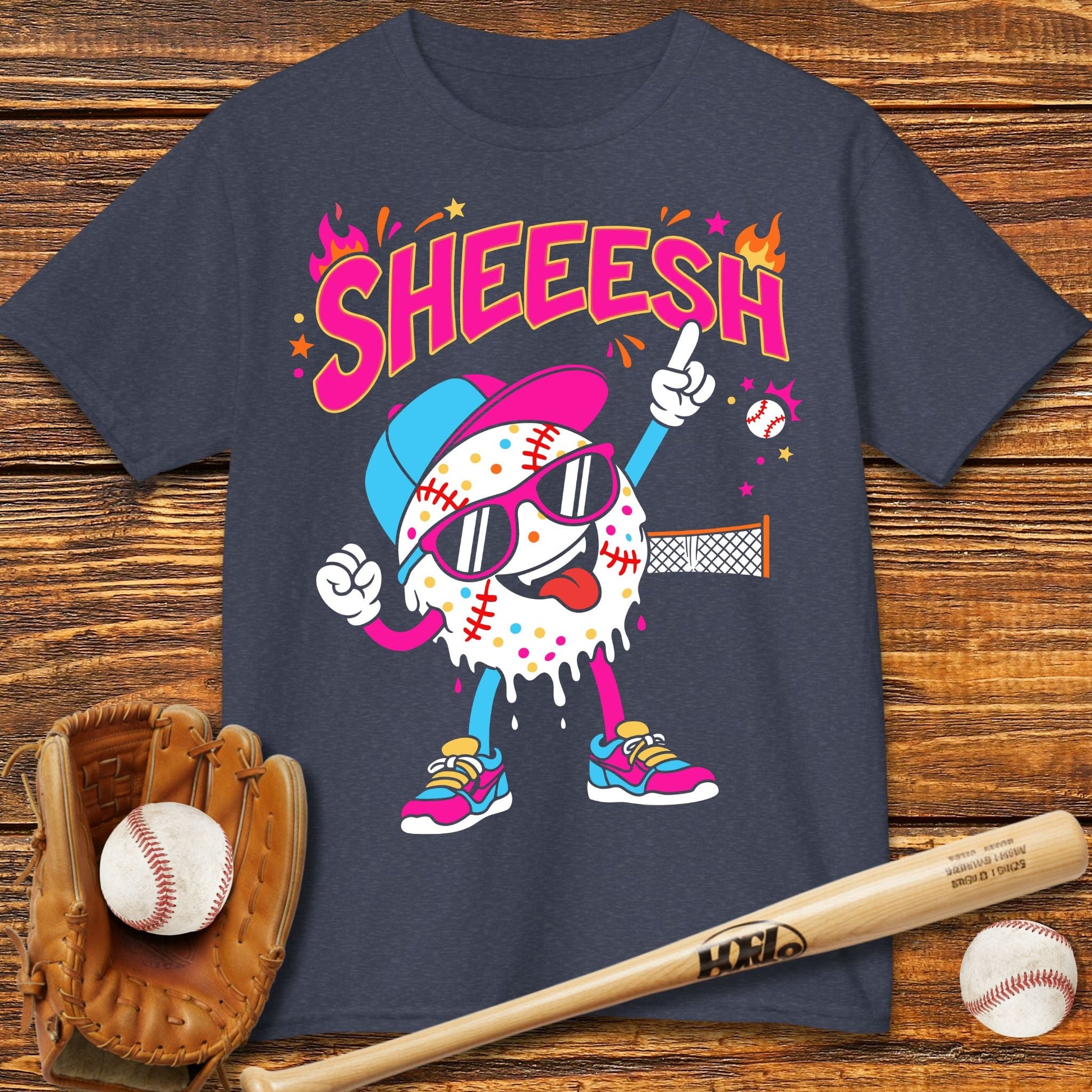 Sheeesh Baseball Drip Kids T-shirt - HomeRun PrintsKids clothes