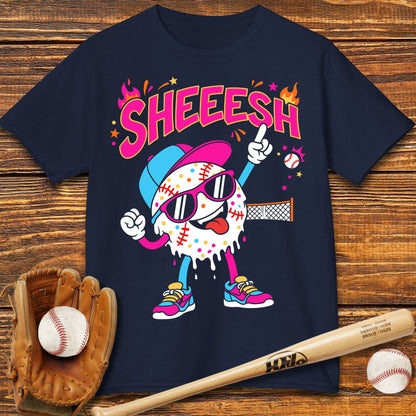 Sheeesh Baseball Drip Kids T-shirt - HomeRun PrintsKids clothes
