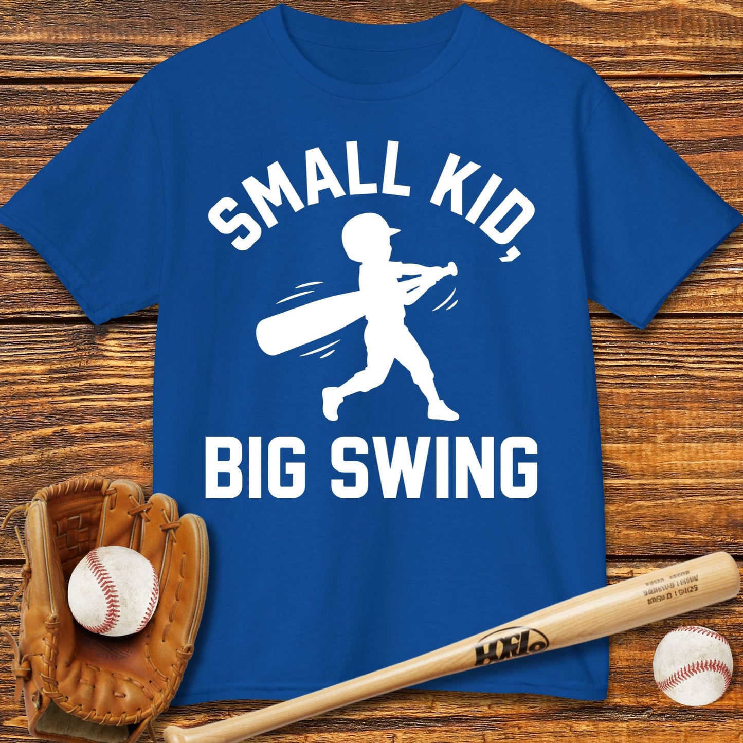 Small Kid Big Swing Kids T-shirt - HomeRun PrintsKids clothes