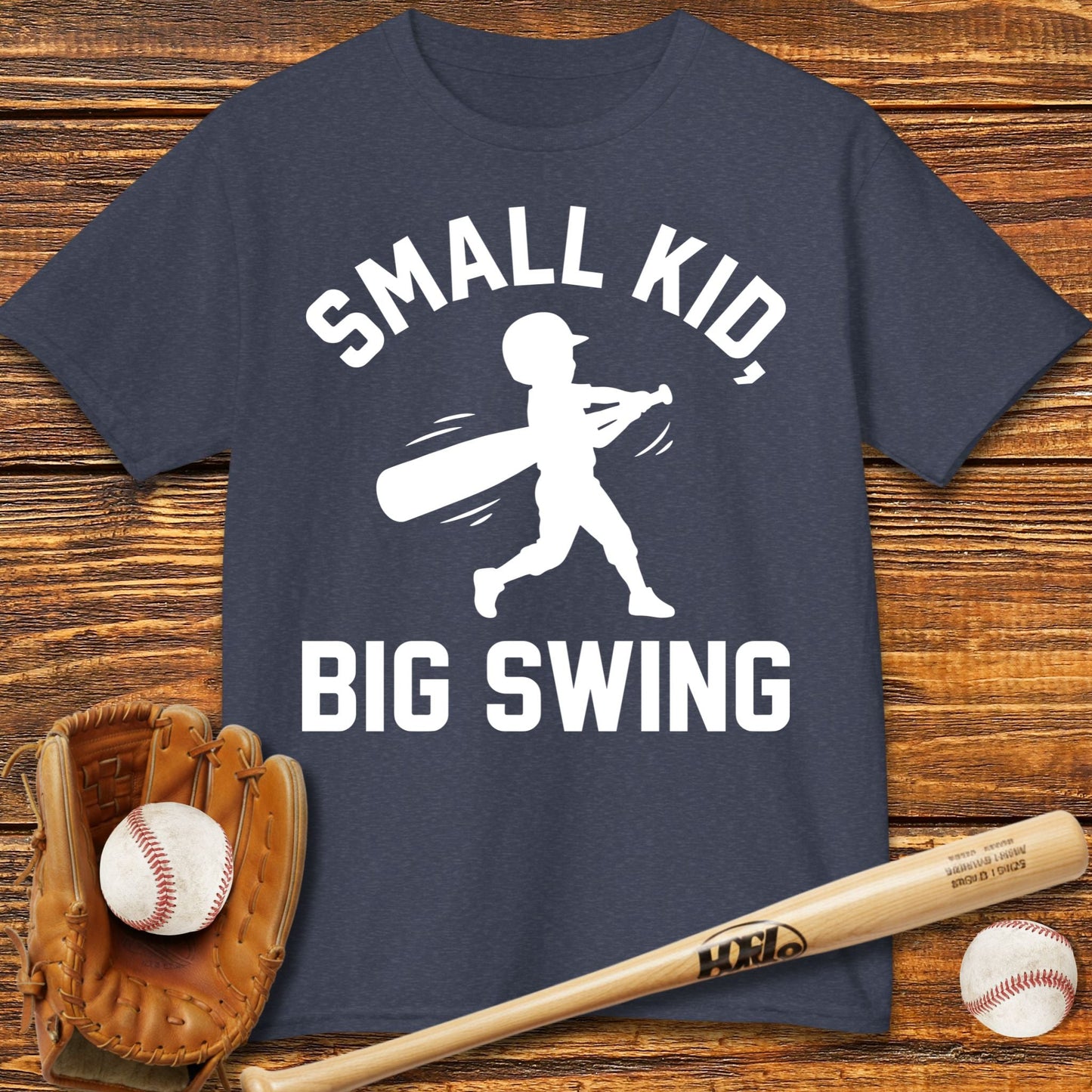 Small Kid Big Swing Kids T-shirt - HomeRun PrintsKids clothes