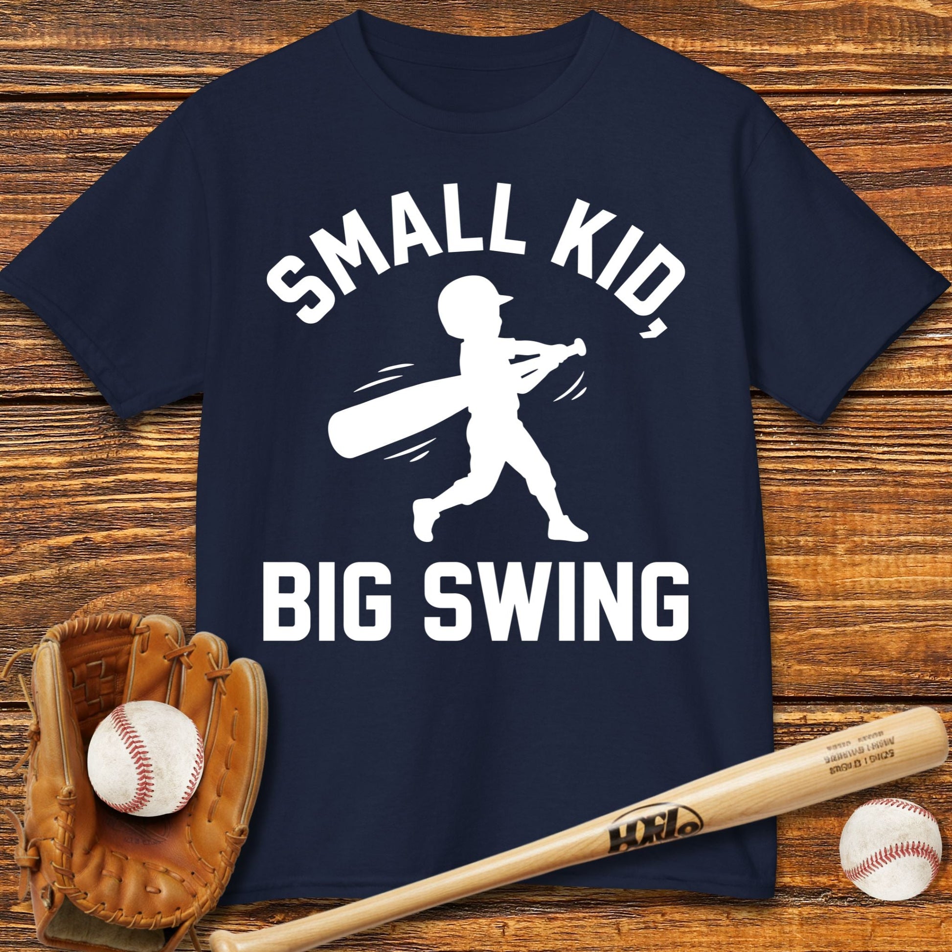 Small Kid Big Swing Kids T-shirt - HomeRun PrintsKids clothes