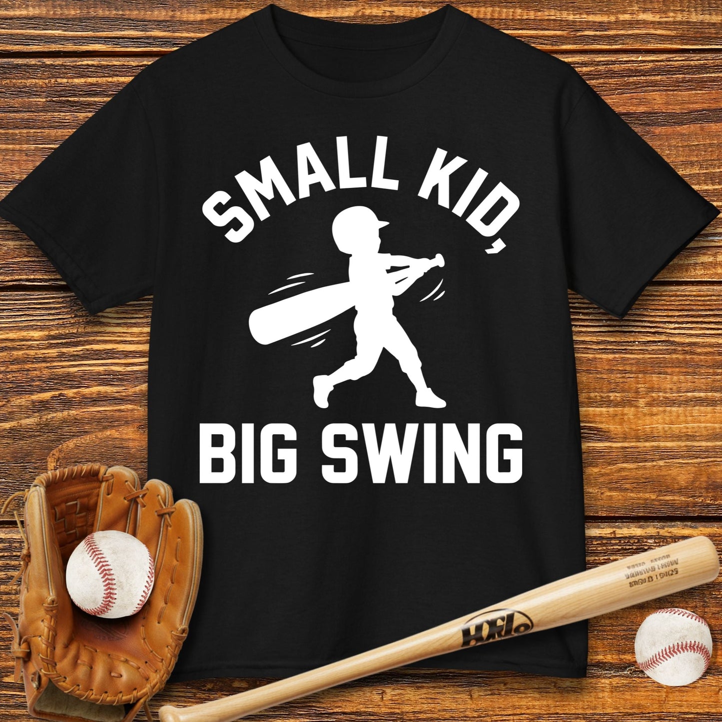 Small Kid Big Swing Kids T-shirt - HomeRun PrintsKids clothes