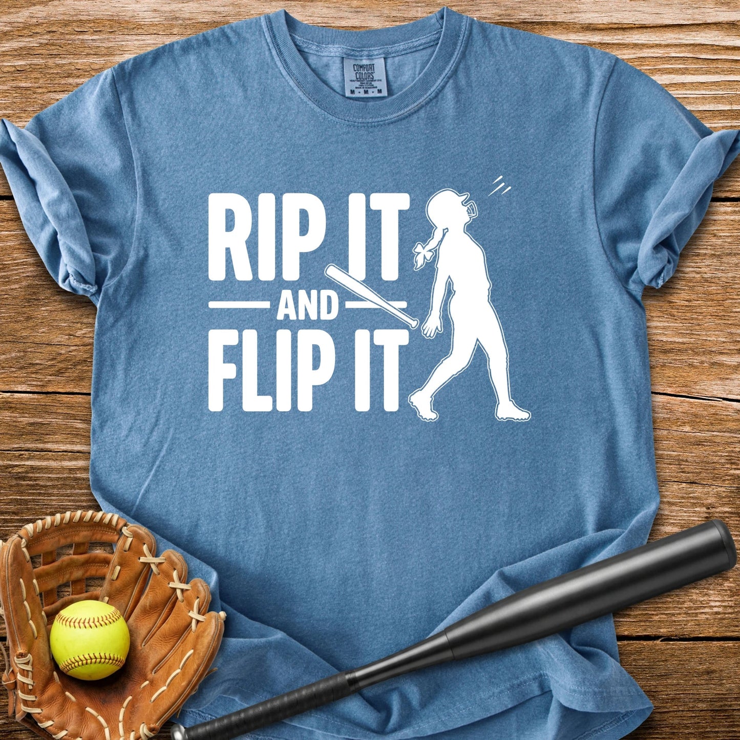 Softball Batter Bat Flip - HomeRun PrintsComfort Colors
