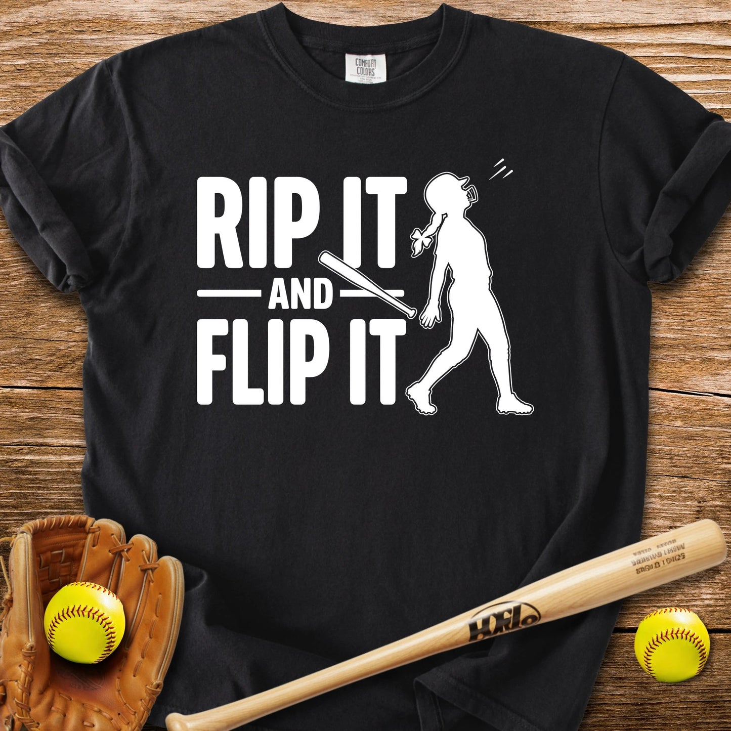 Softball Batter Bat Flip - HomeRun PrintsComfort Colors