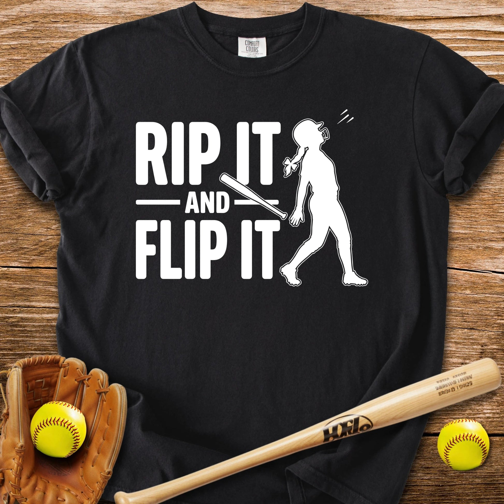 Softball Batter Bat Flip - HomeRun PrintsComfort Colors