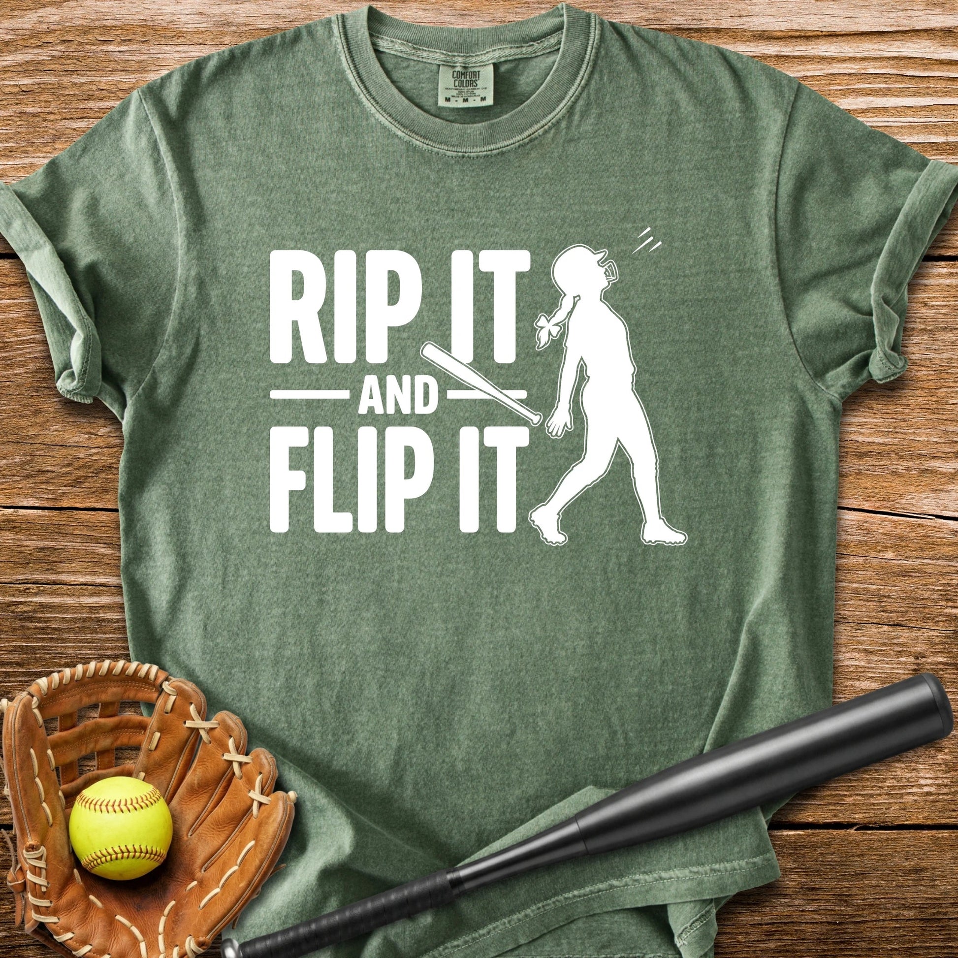 Softball Batter Bat Flip - HomeRun PrintsComfort Colors