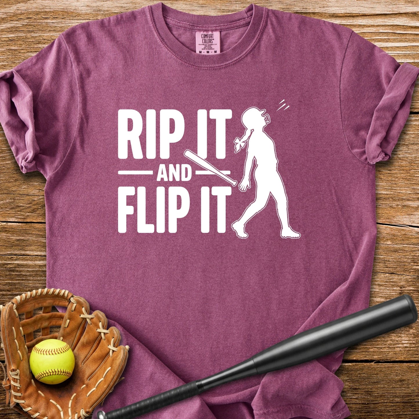 Softball Batter Bat Flip - HomeRun PrintsComfort Colors