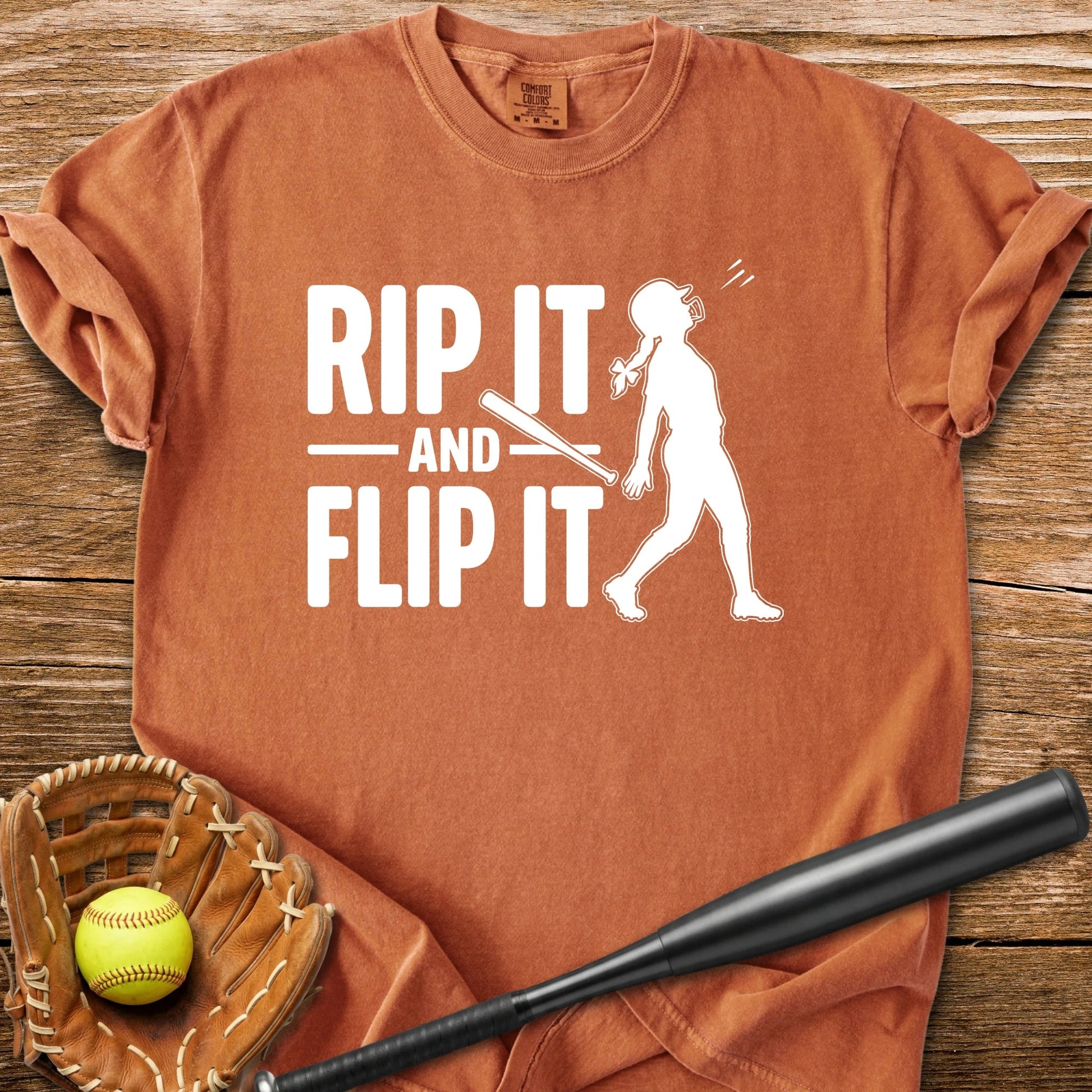 Softball Batter Bat Flip - HomeRun PrintsComfort Colors