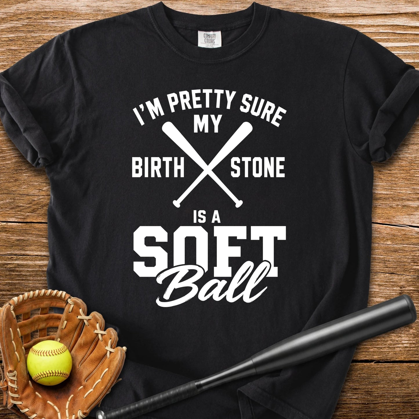 Softball Birthstone Joke - HomeRun PrintsComfort Colors