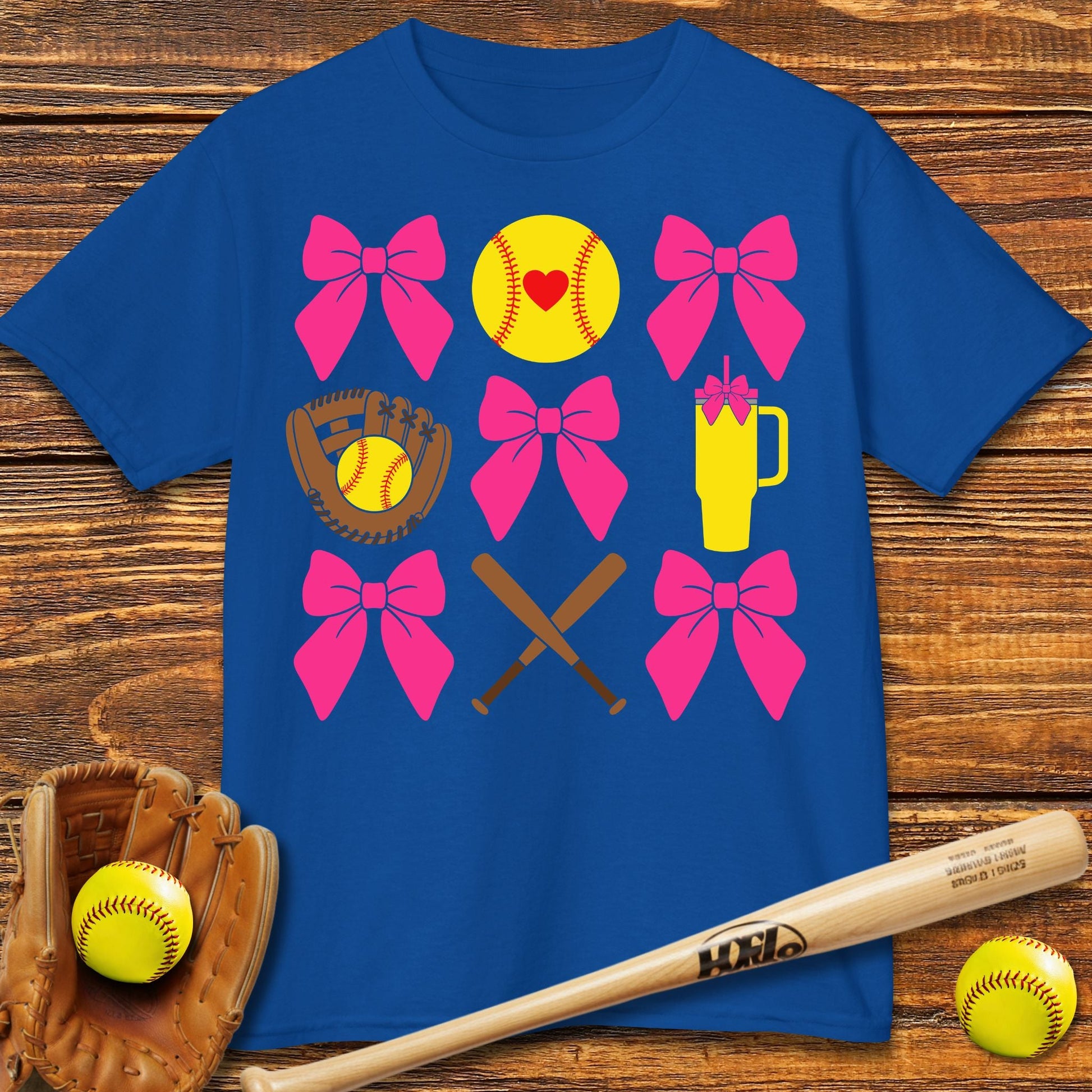 Softball Coquette Bow Kids T-shirt - HomeRun PrintsKids clothes
