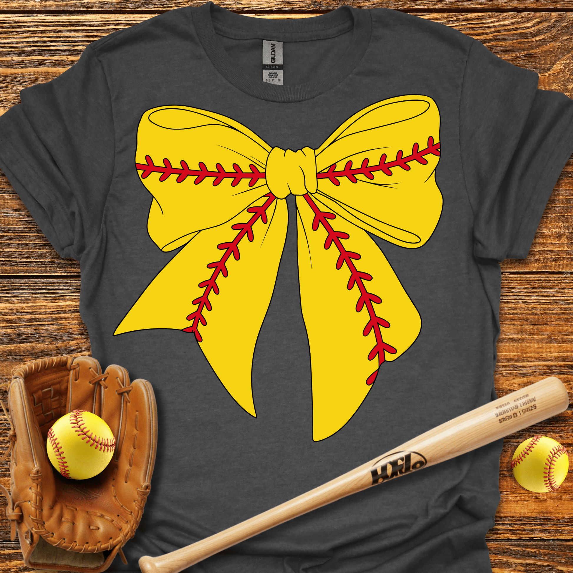 Softball Coquette Bow T-Shirt - HomeRun PrintsT-Shirt
