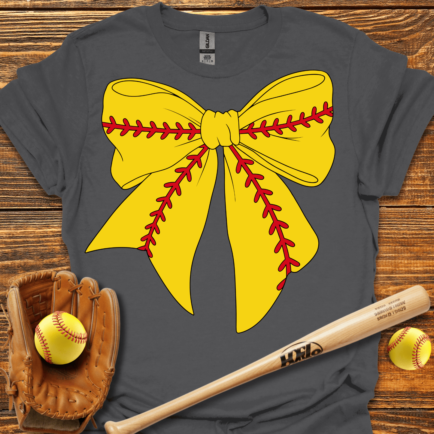 Softball Coquette Bow T-Shirt - HomeRun PrintsT-Shirt