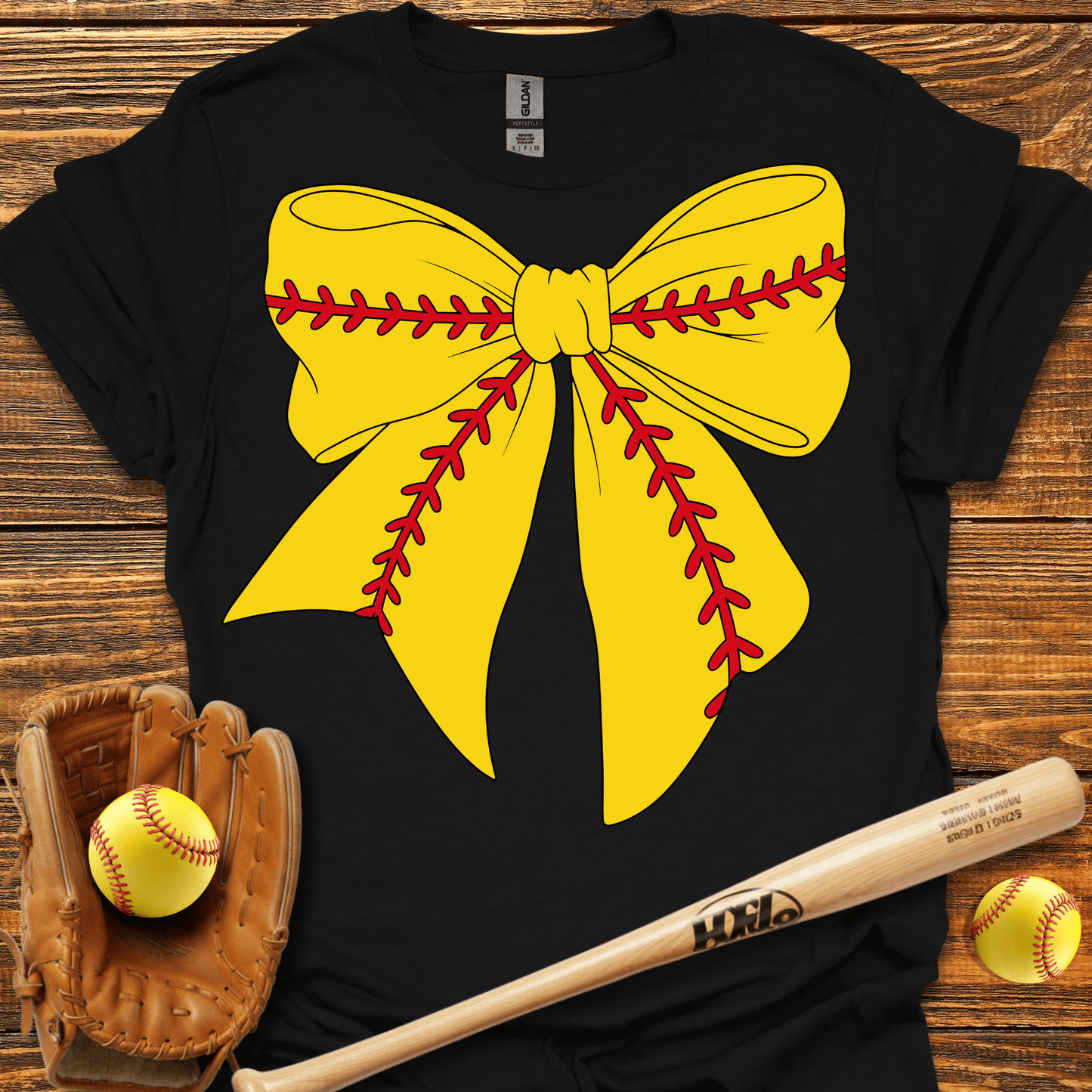 Softball Coquette Bow T-Shirt - HomeRun PrintsT-Shirt