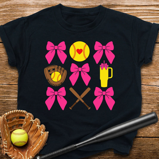 Softball Coquette Bow Youth Tee - HomeRun PrintsKids clothes