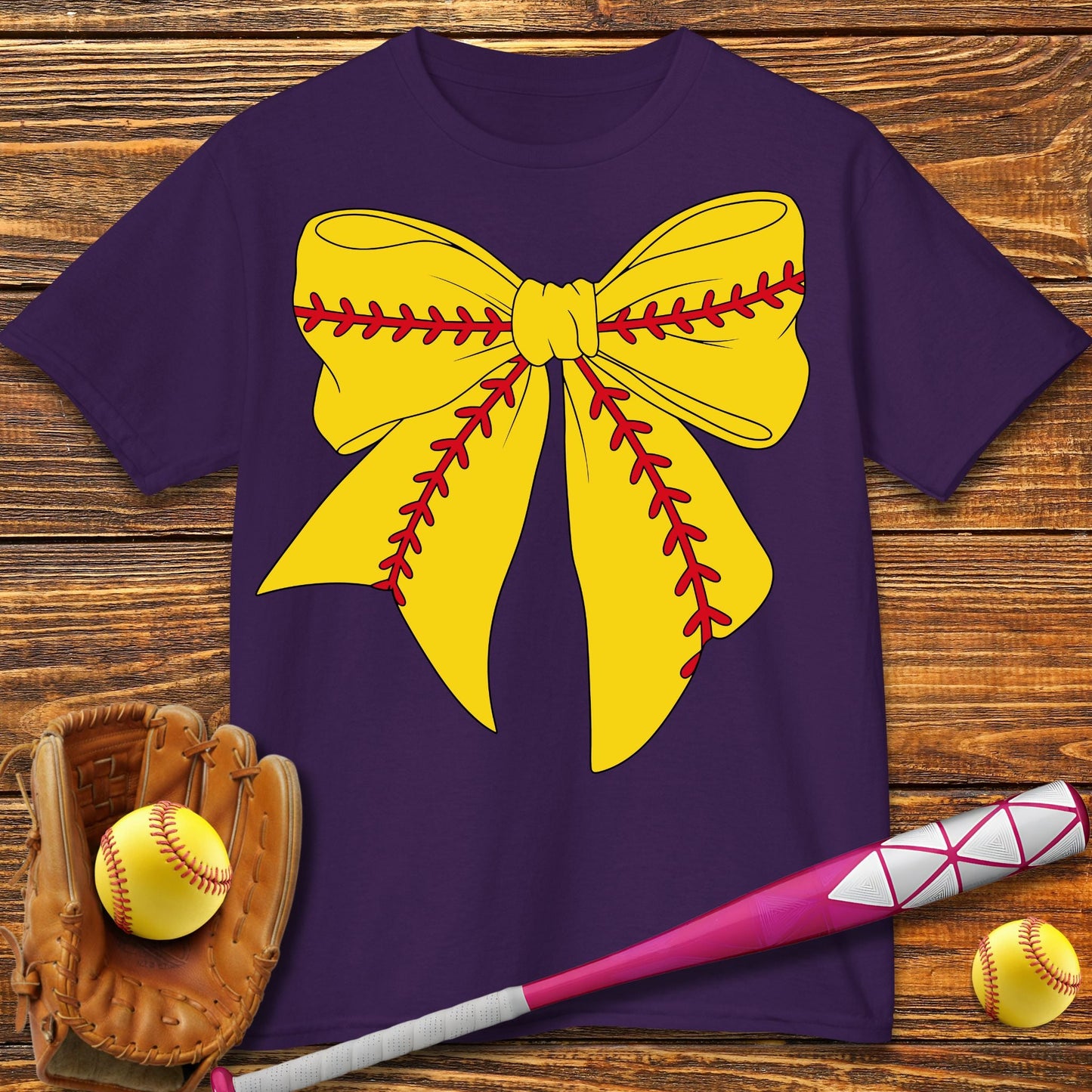 Softball Coquette Kids T-Shirt - HomeRun PrintsKids clothes