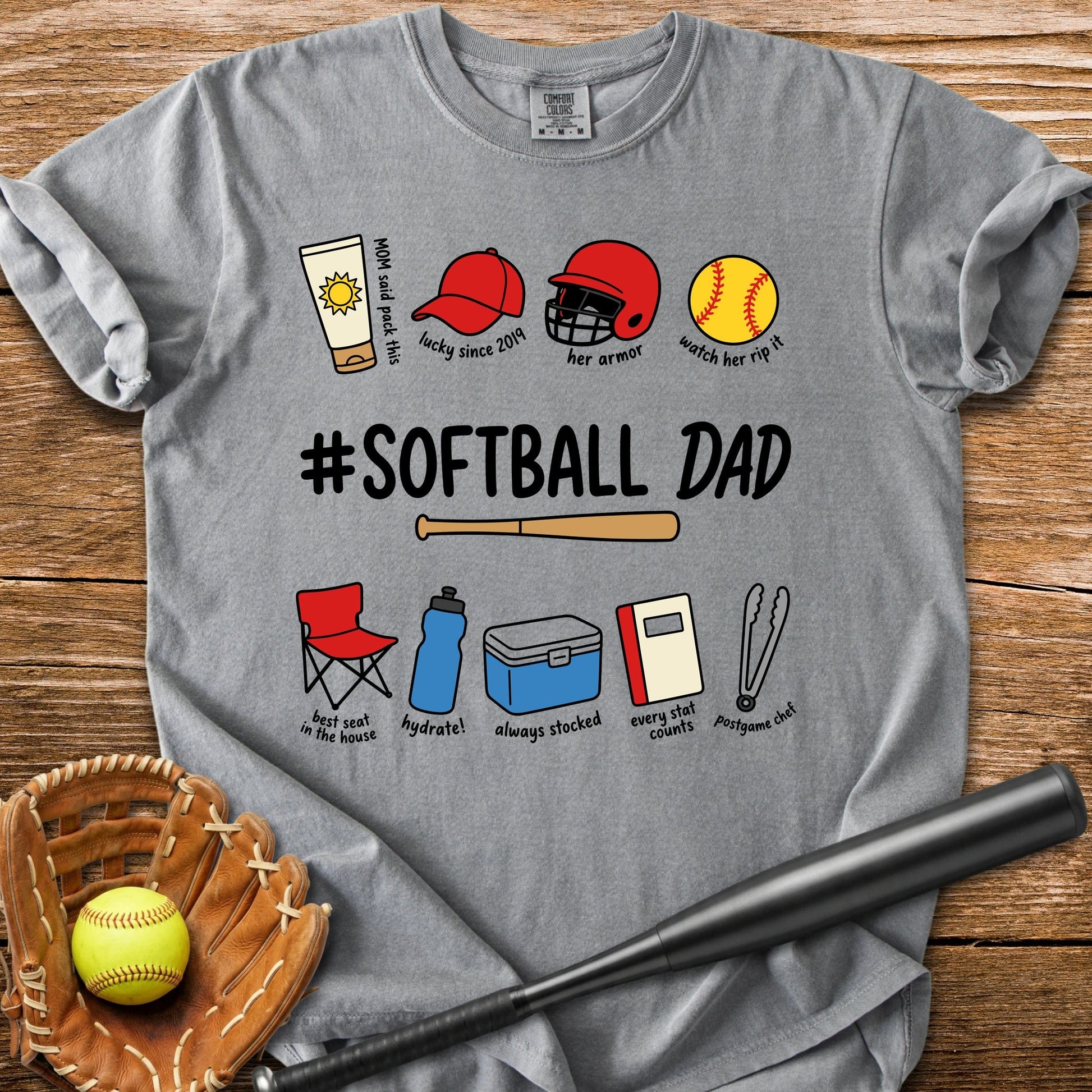 Softball Dad - HomeRun PrintsComfort Colors