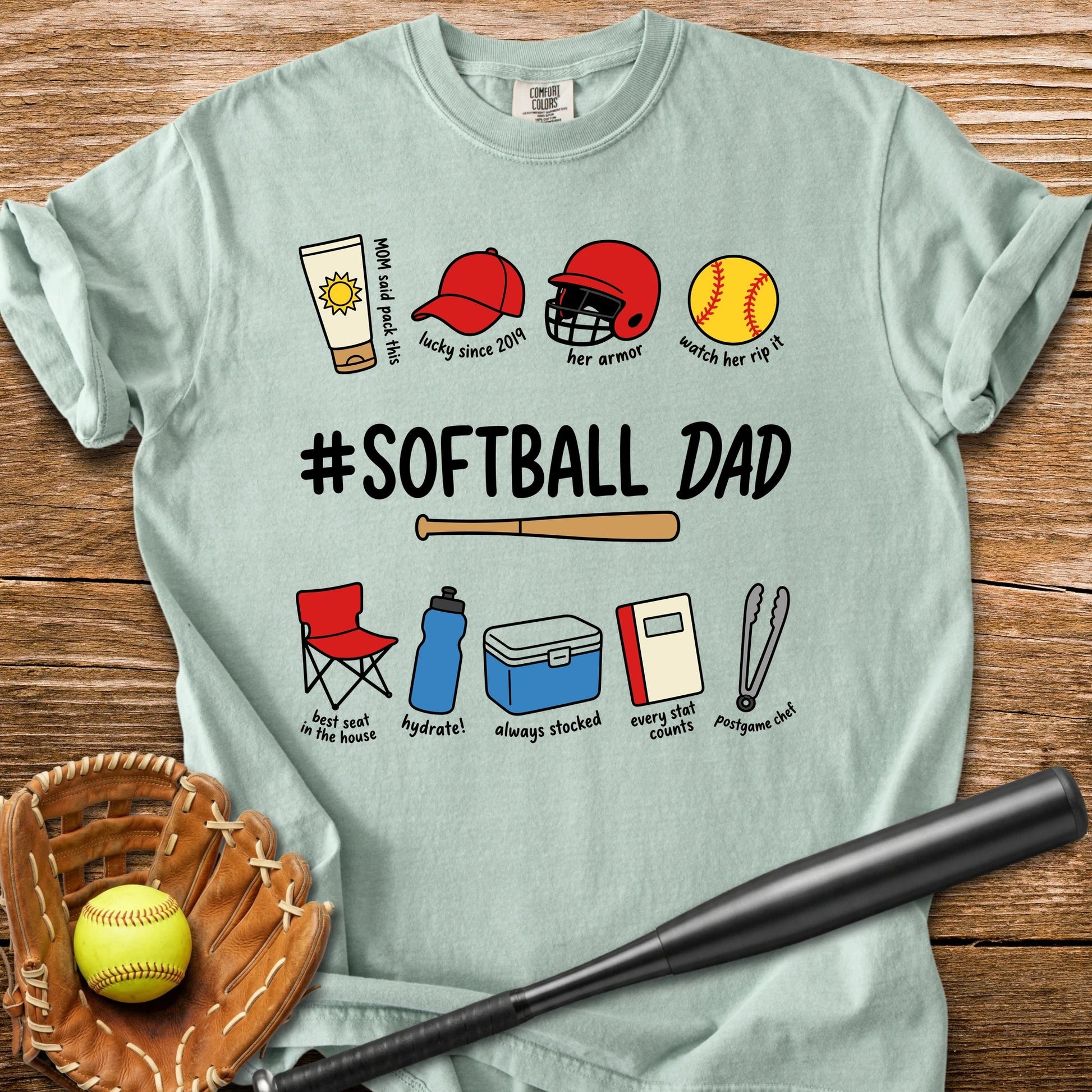 Softball Dad - HomeRun PrintsComfort Colors