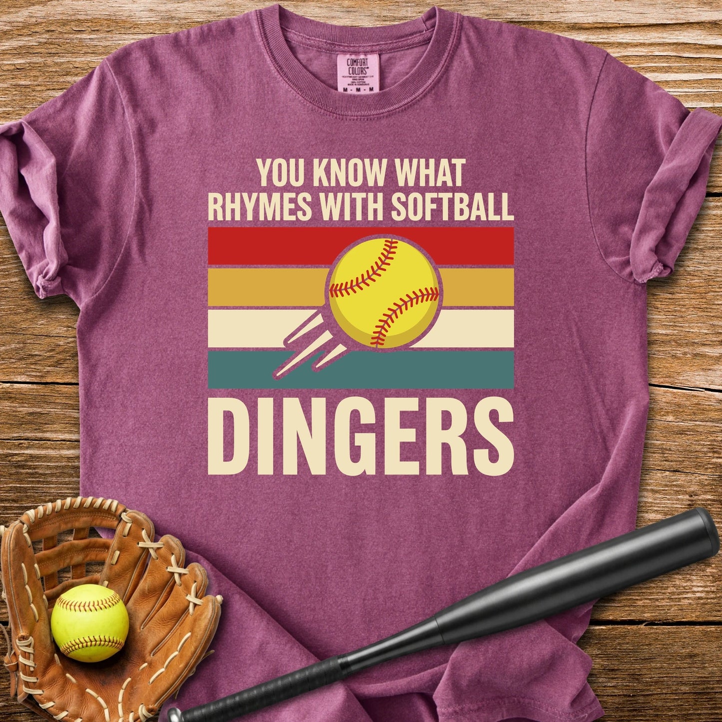 Softball Dingers Joke - HomeRun PrintsComfort Colors