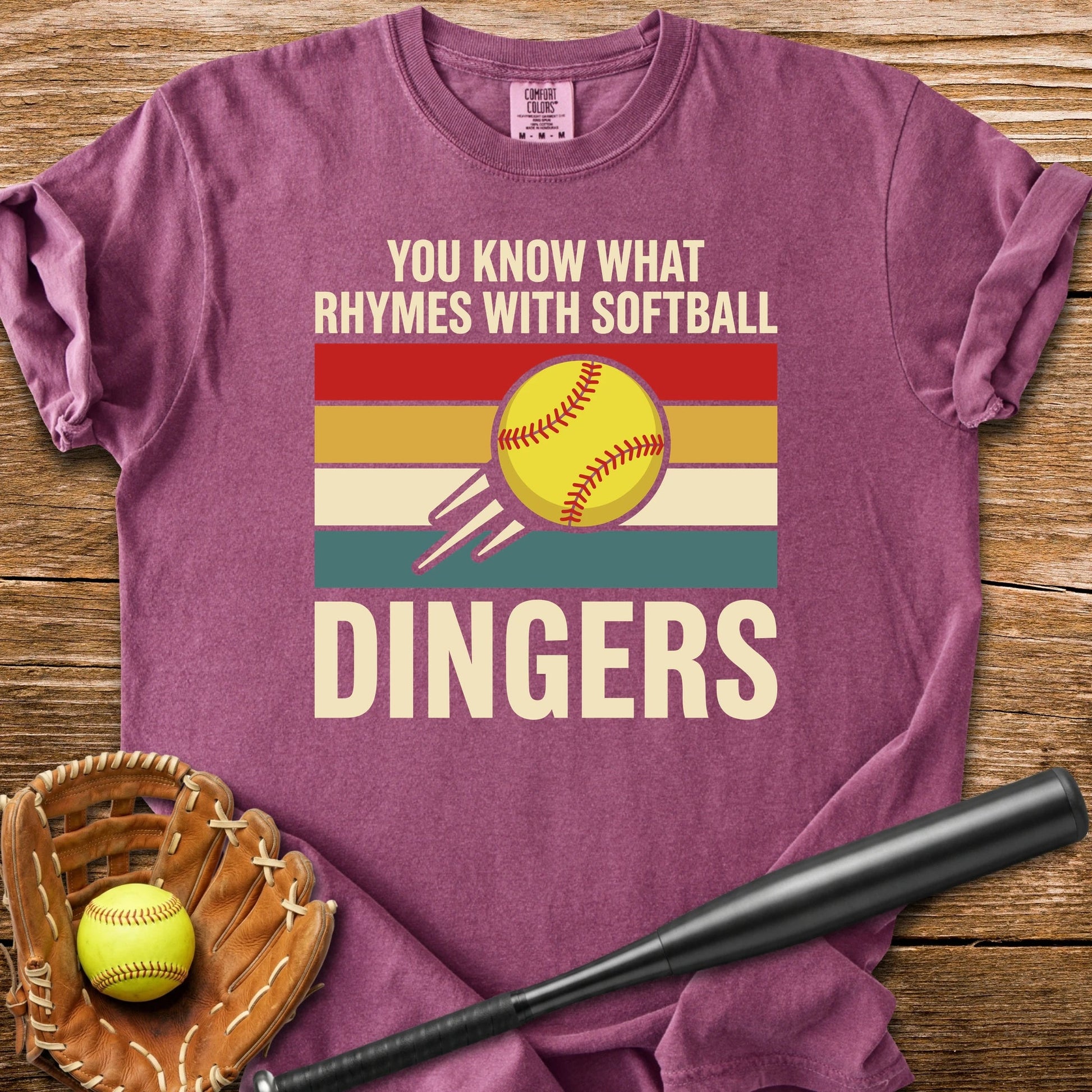 Softball Dingers Joke - HomeRun PrintsComfort Colors