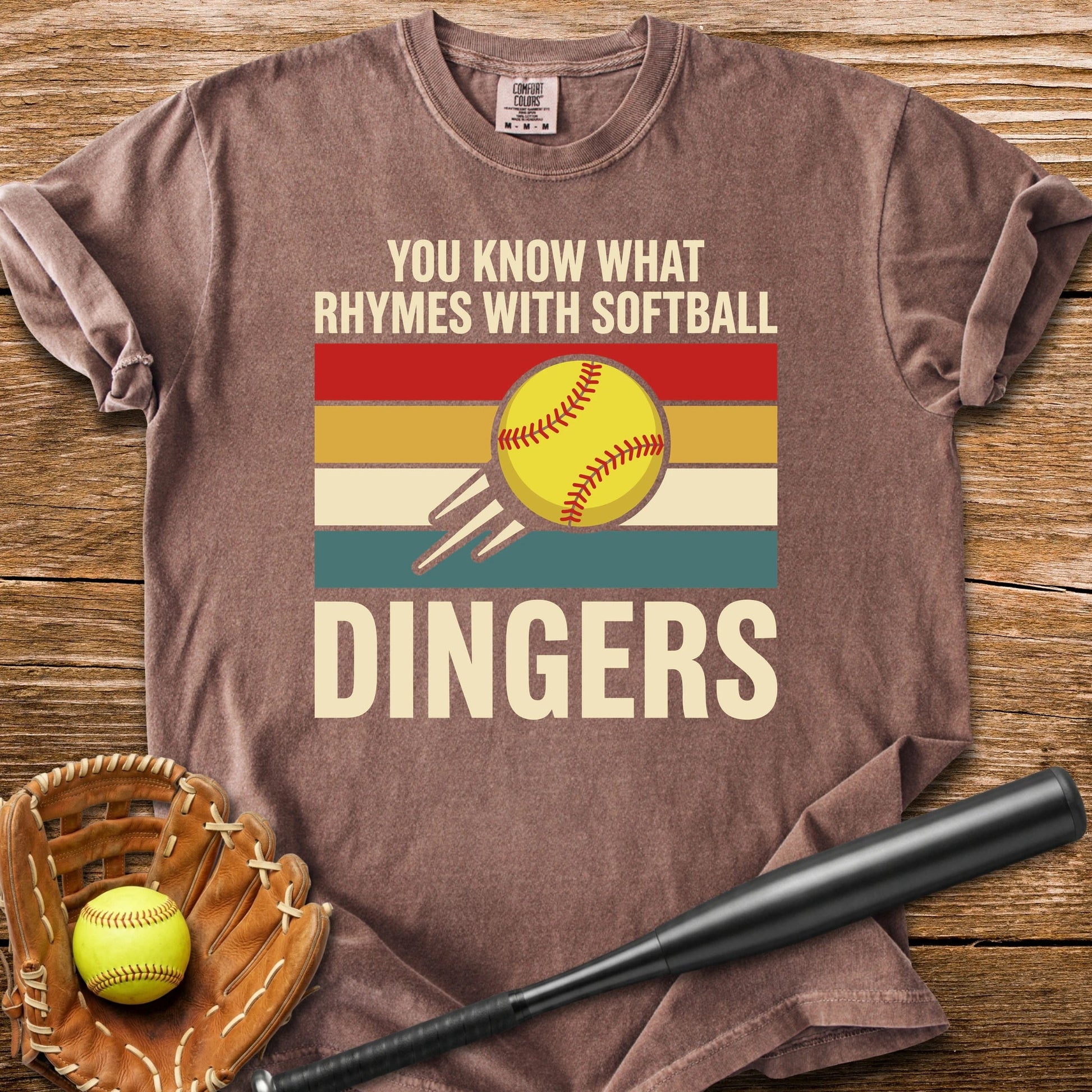 Softball Dingers Joke - HomeRun PrintsComfort Colors