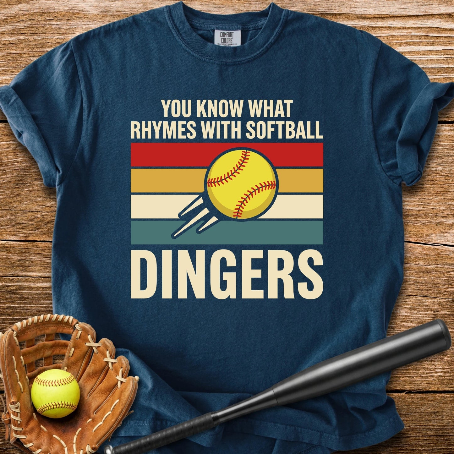 Softball Dingers Joke - HomeRun PrintsComfort Colors