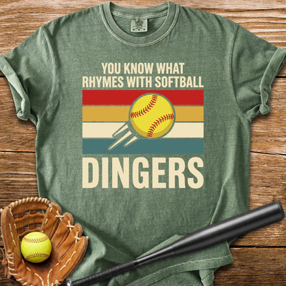 Softball Dingers Joke - HomeRun PrintsComfort Colors