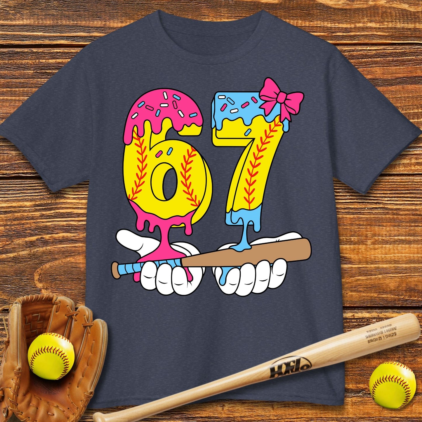 Softball Drip 67 Kids T-shirt - HomeRun PrintsKids clothes