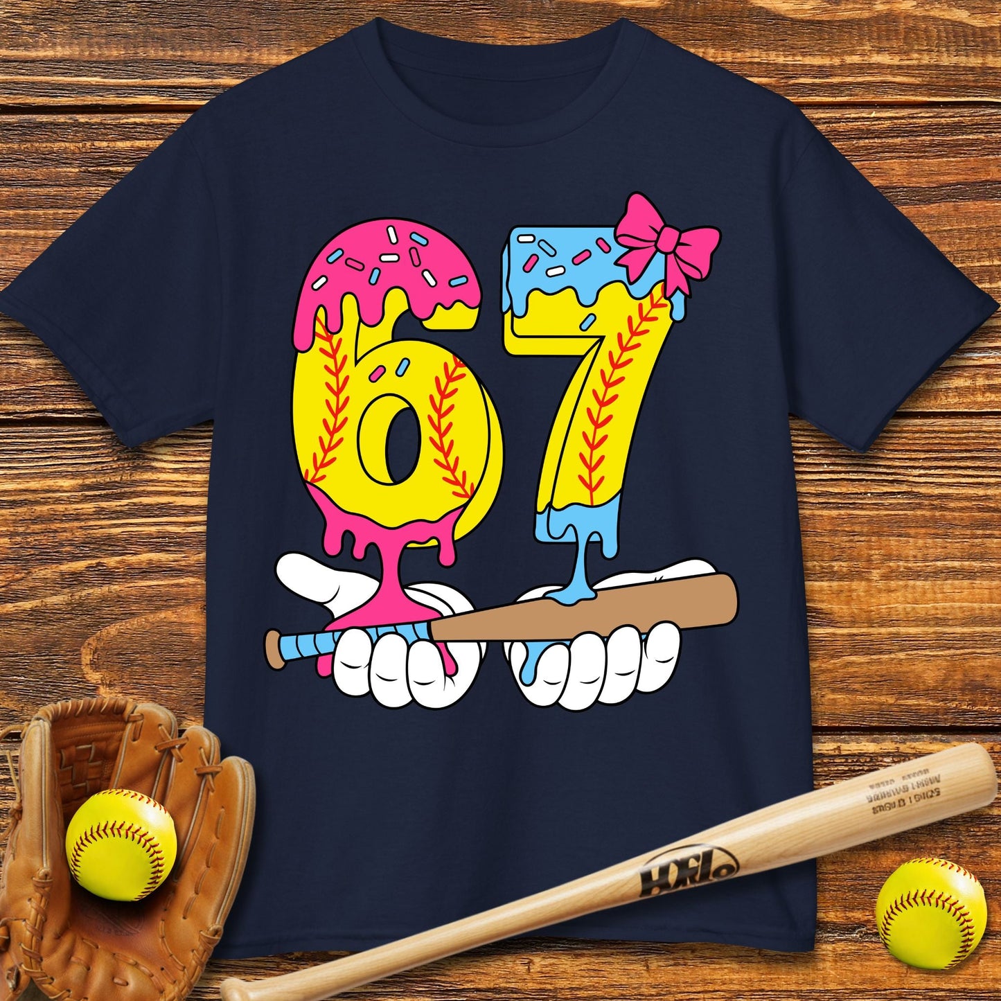 Softball Drip 67 Kids T-shirt - HomeRun PrintsKids clothes