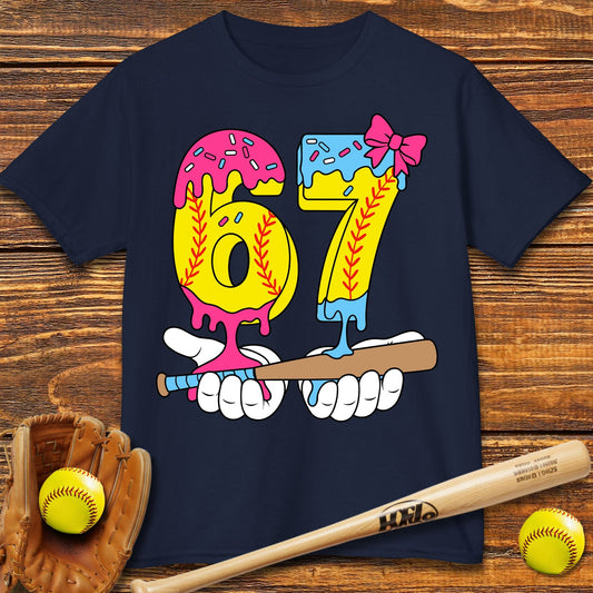 Softball Drip 67 Kids T-shirt - HomeRun PrintsKids clothes