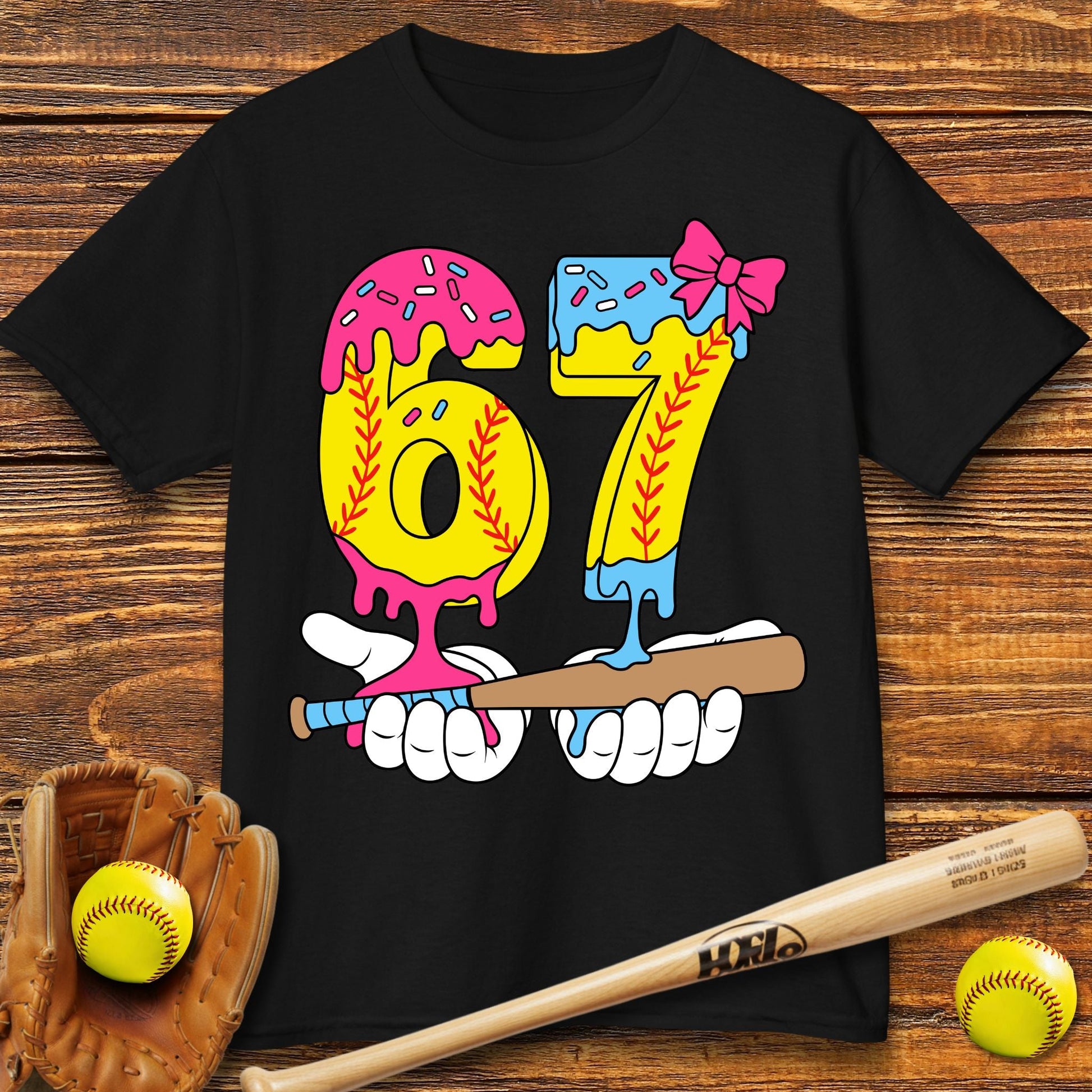 Softball Drip 67 Kids T-shirt - HomeRun PrintsKids clothes