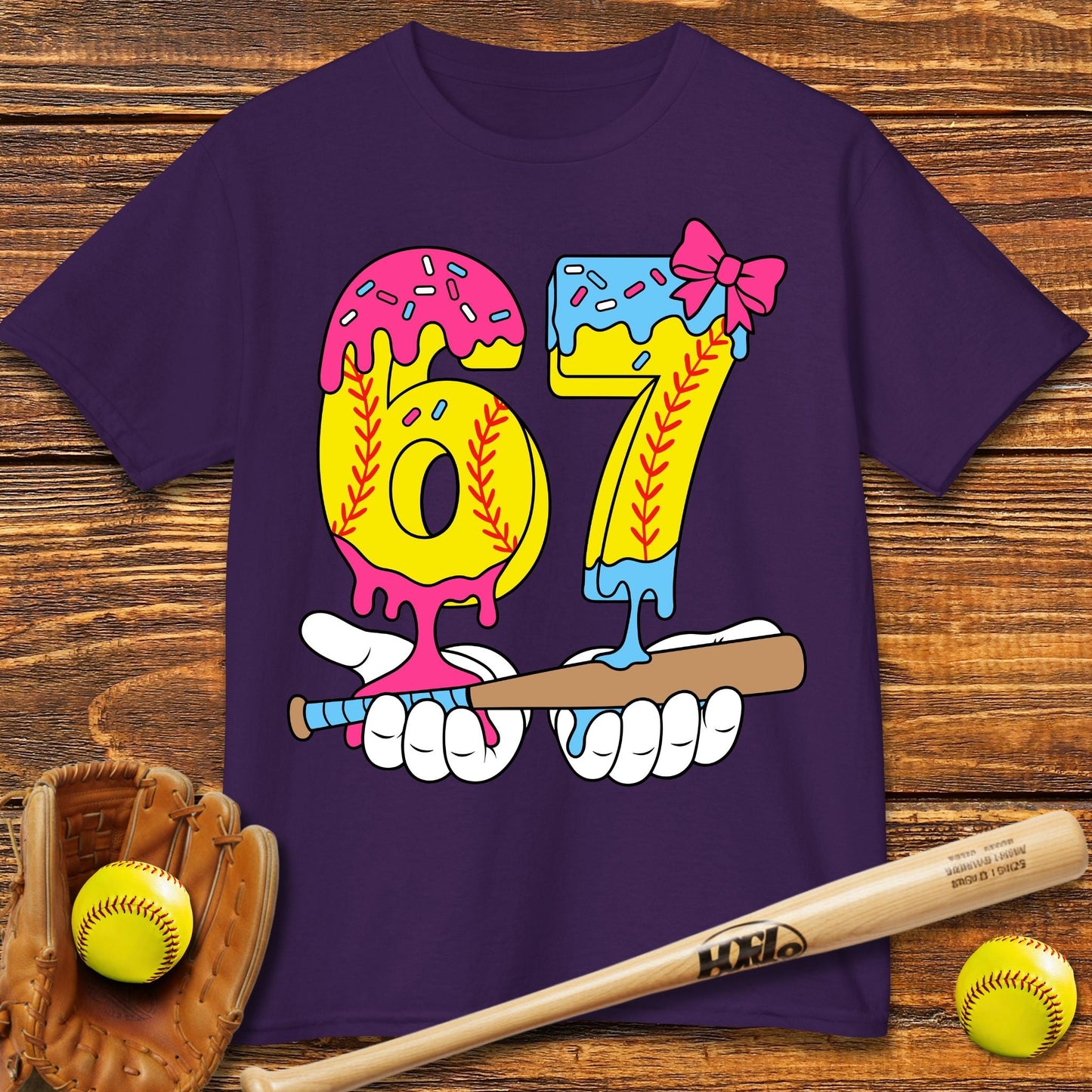 Softball Drip 67 Kids T-shirt - HomeRun PrintsKids clothes