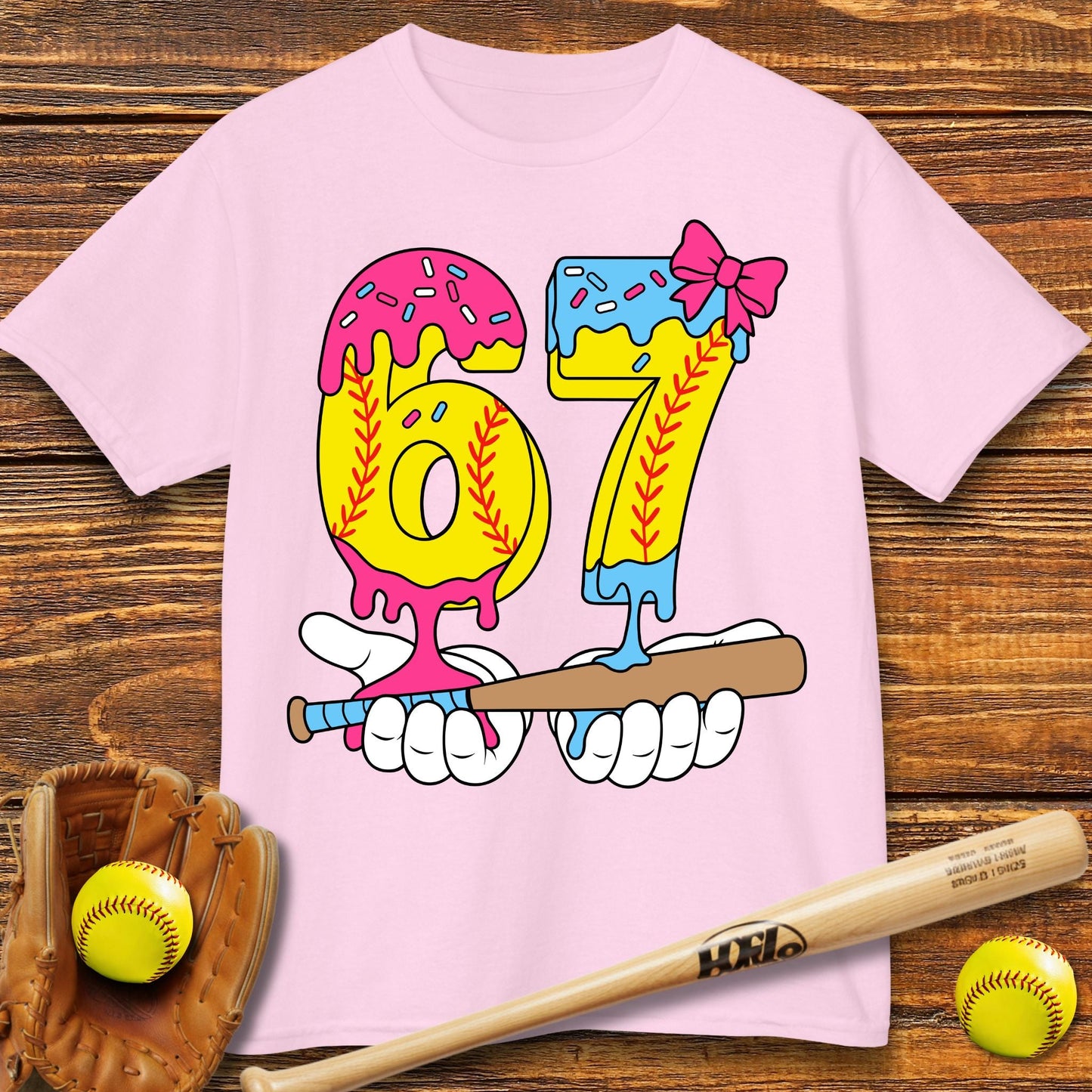 Softball Drip 67 Kids T-shirt - HomeRun PrintsKids clothes