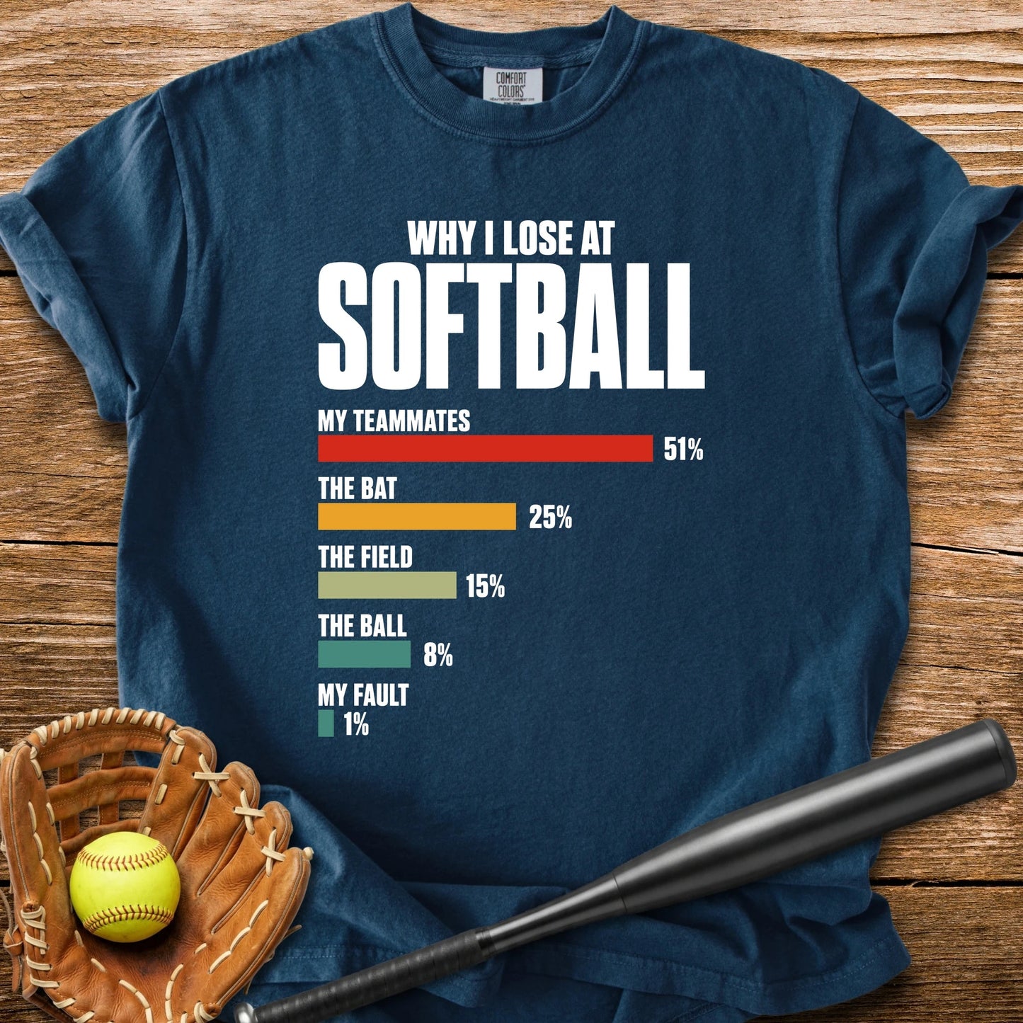 Softball Excuses Chart - HomeRun PrintsComfort Colors